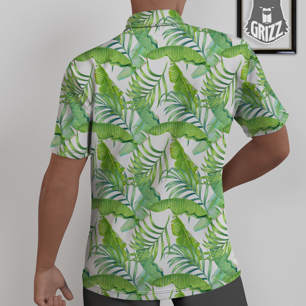 Banana Leave Palm Tree Print Pattern Untucked Shirts-grizzshop