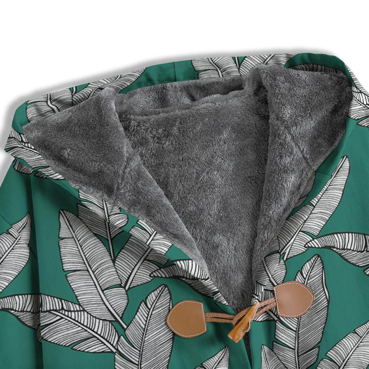 Banana Leaves Teal Print Pattern Men's Windbreaker Jacket-grizzshop