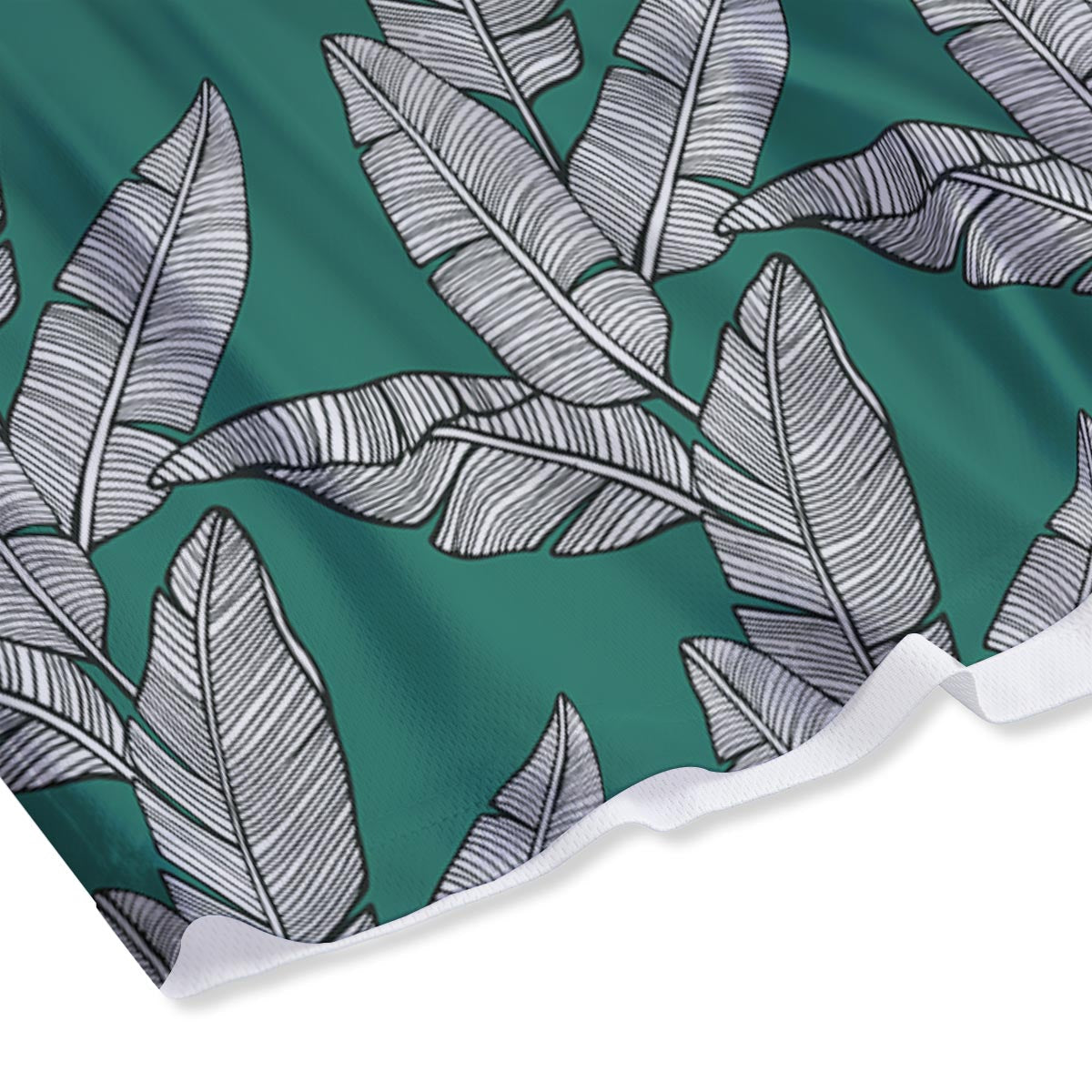 Banana Leaves Teal Print Pattern Mesh Shorts