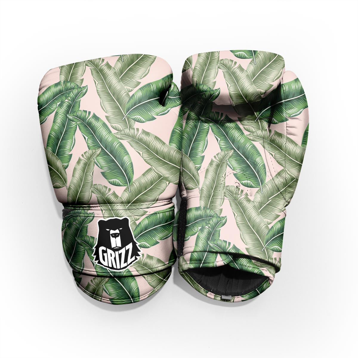 Banana Leaves Tropical Print Pattern Sparring Gloves-grizzshop