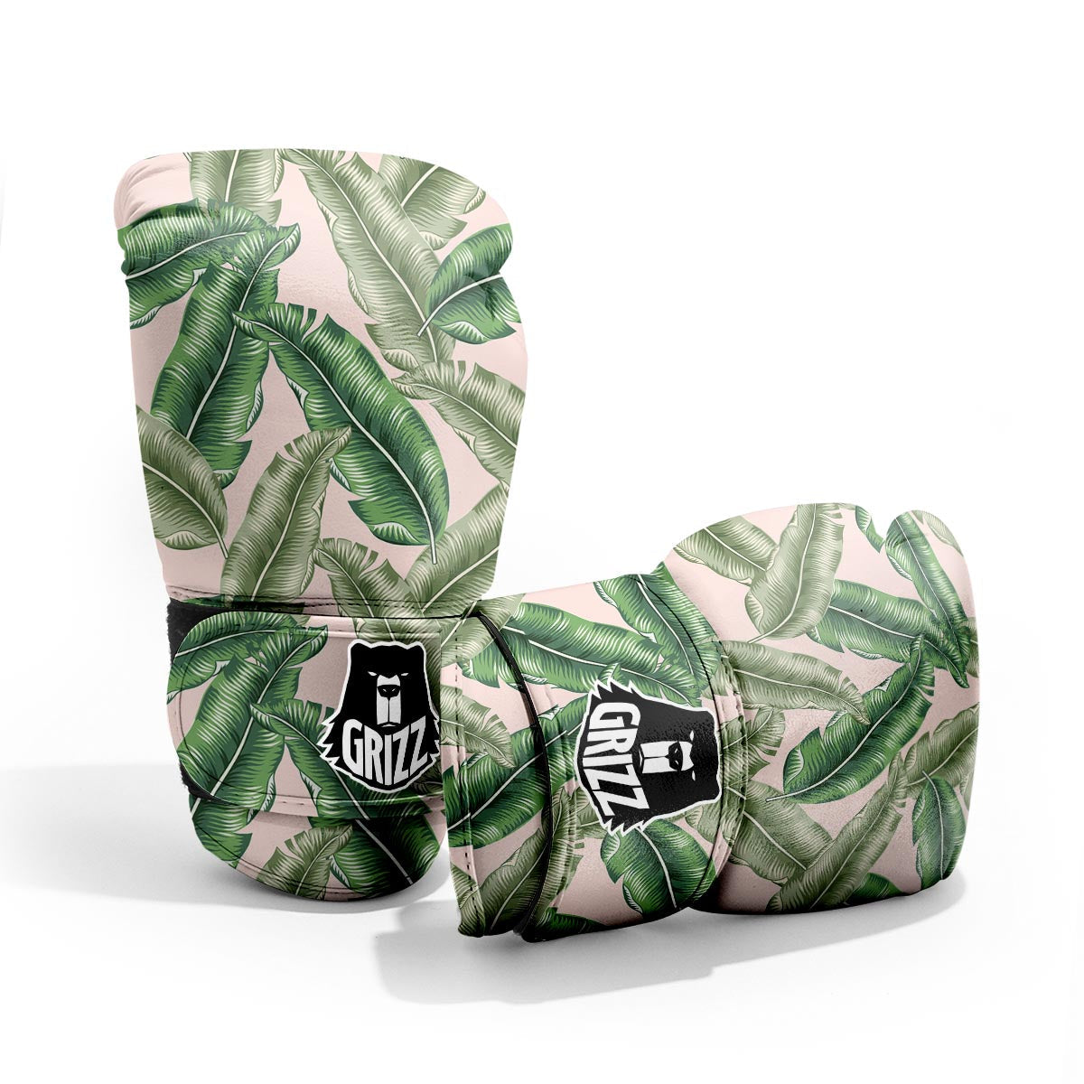 Banana Leaves Tropical Print Pattern Sparring Gloves-grizzshop