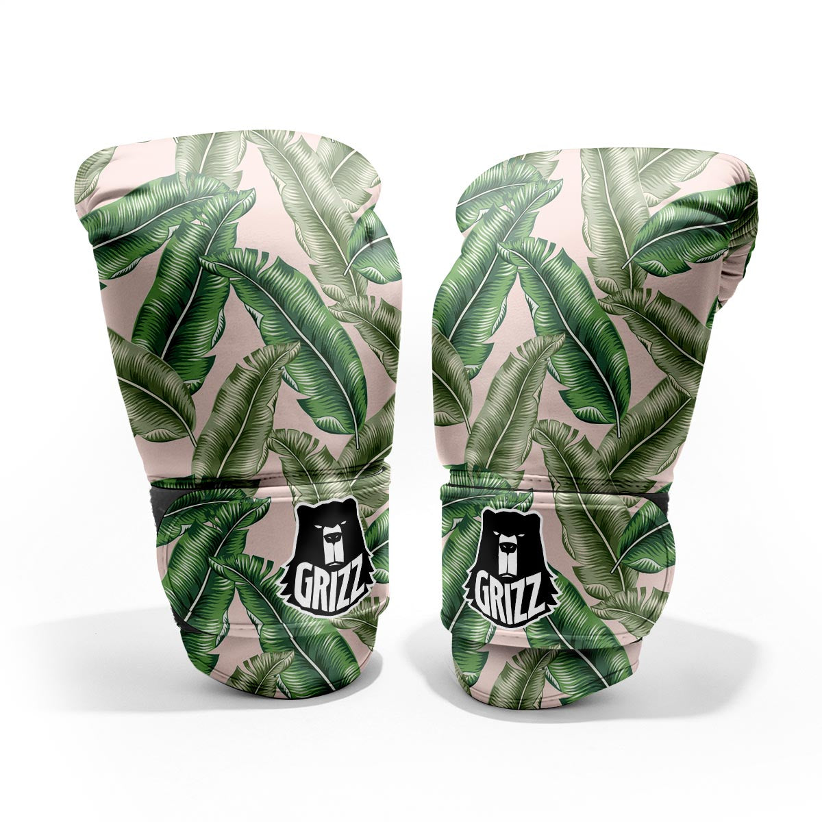 Banana Leaves Tropical Print Pattern Sparring Gloves-grizzshop