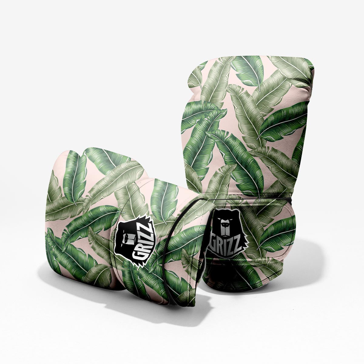Banana Leaves Tropical Print Pattern Sparring Gloves-grizzshop