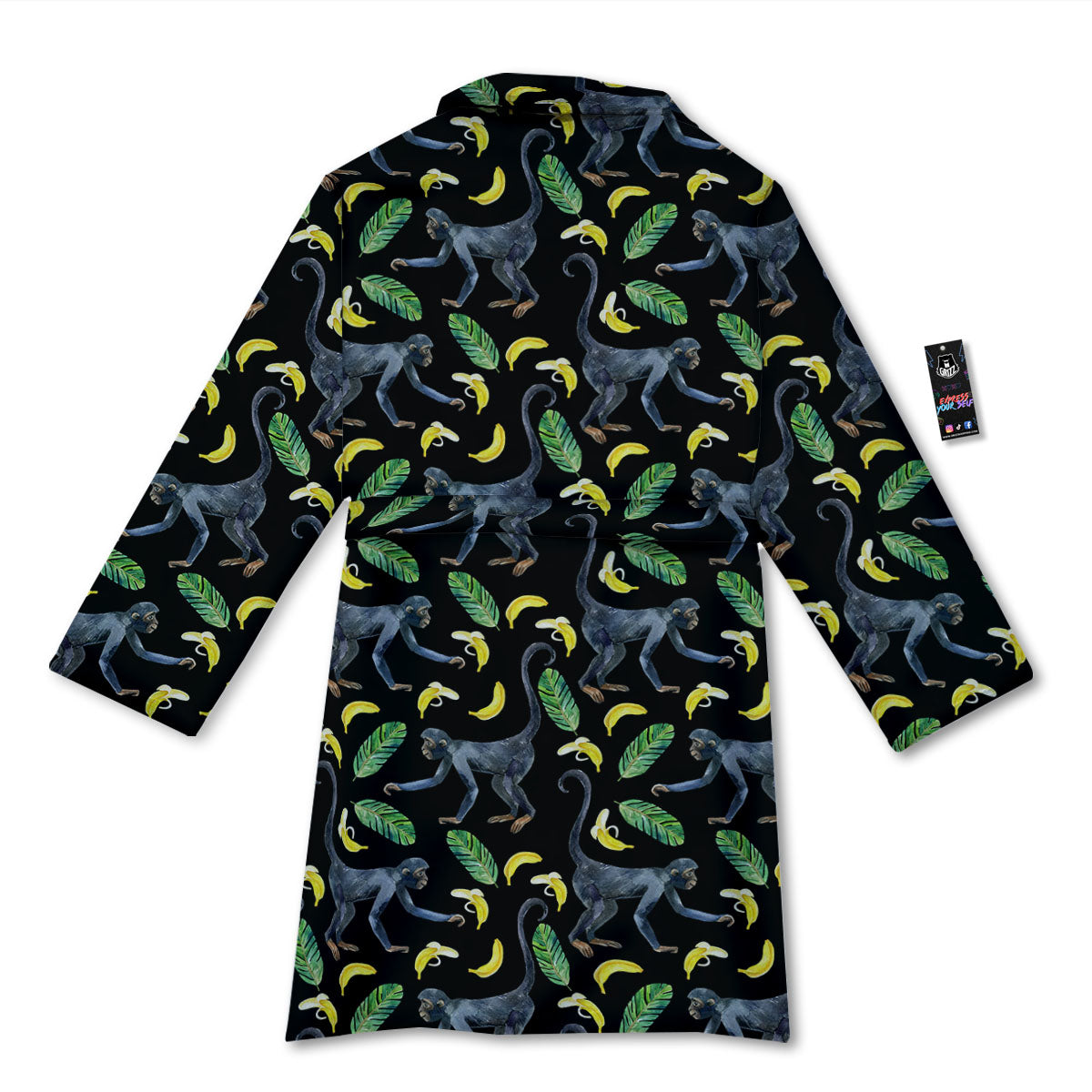 Banana Monkey Pattern Pattern Bathrobe-grizzshop