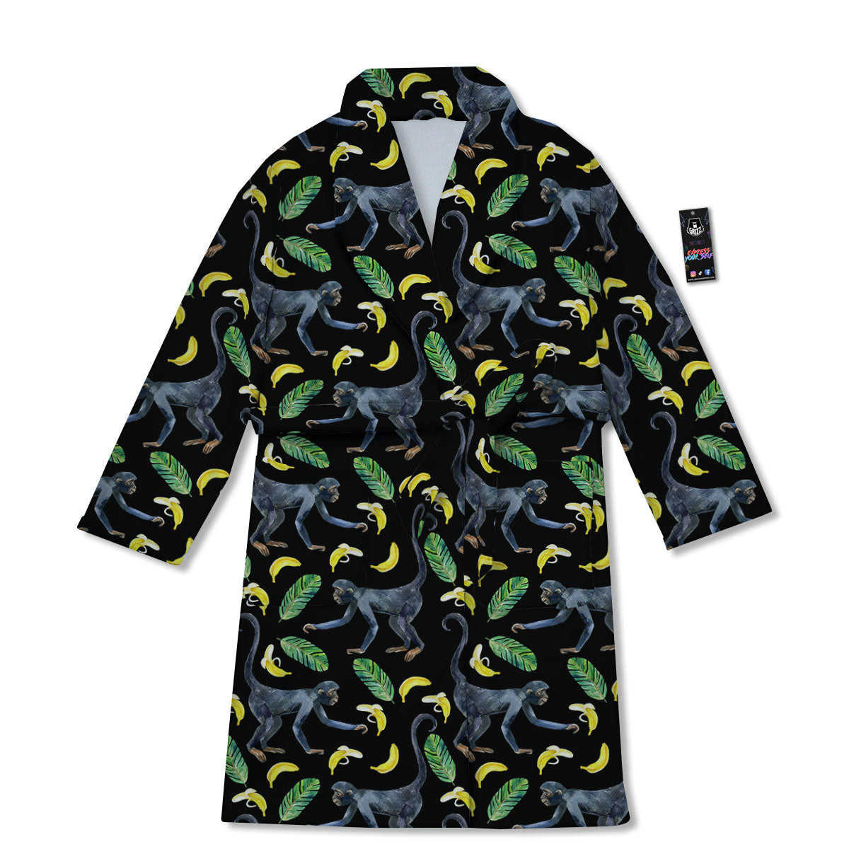 Banana Monkey Pattern Pattern Bathrobe-grizzshop