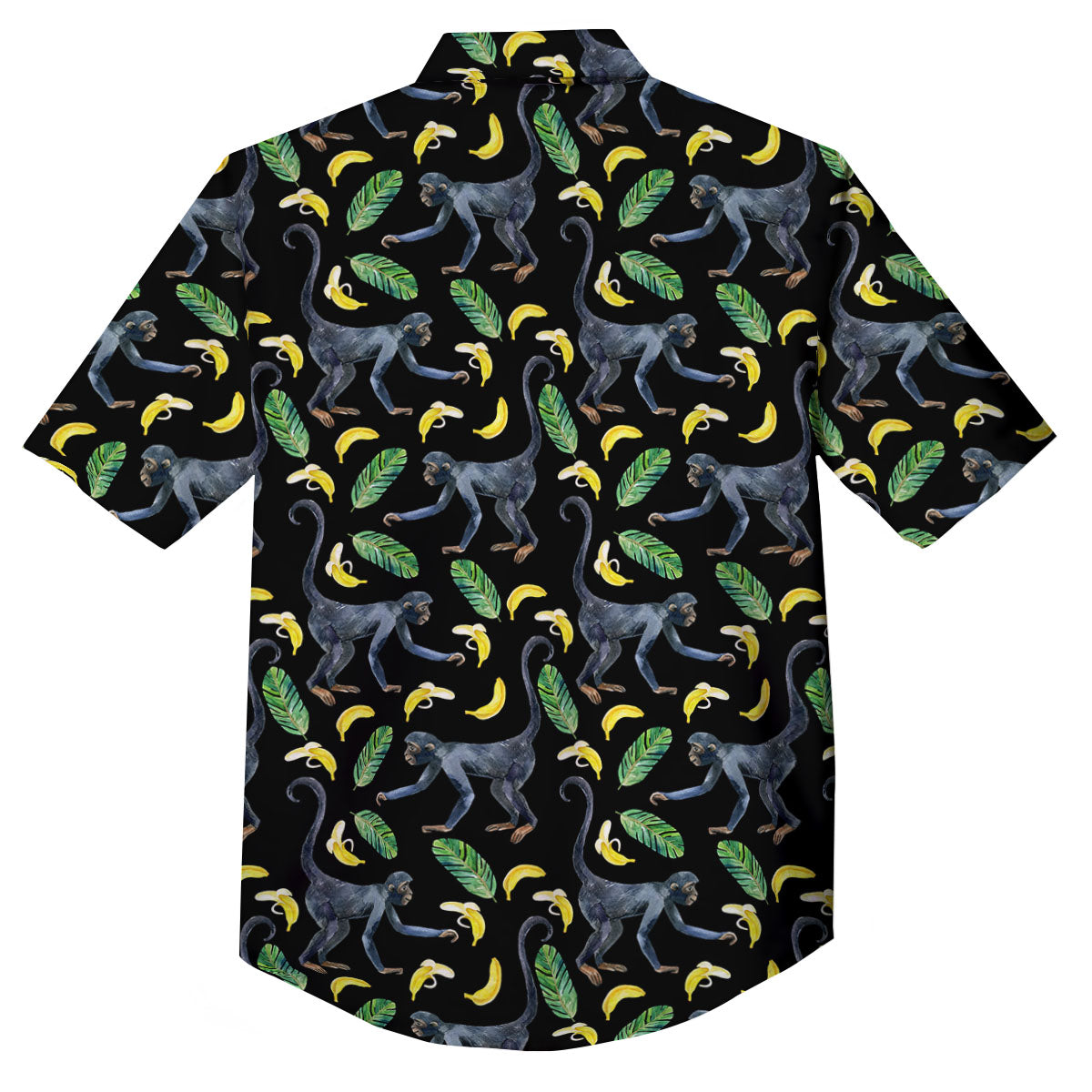 Banana Monkey Pattern Pattern Button Up Shirt-grizzshop