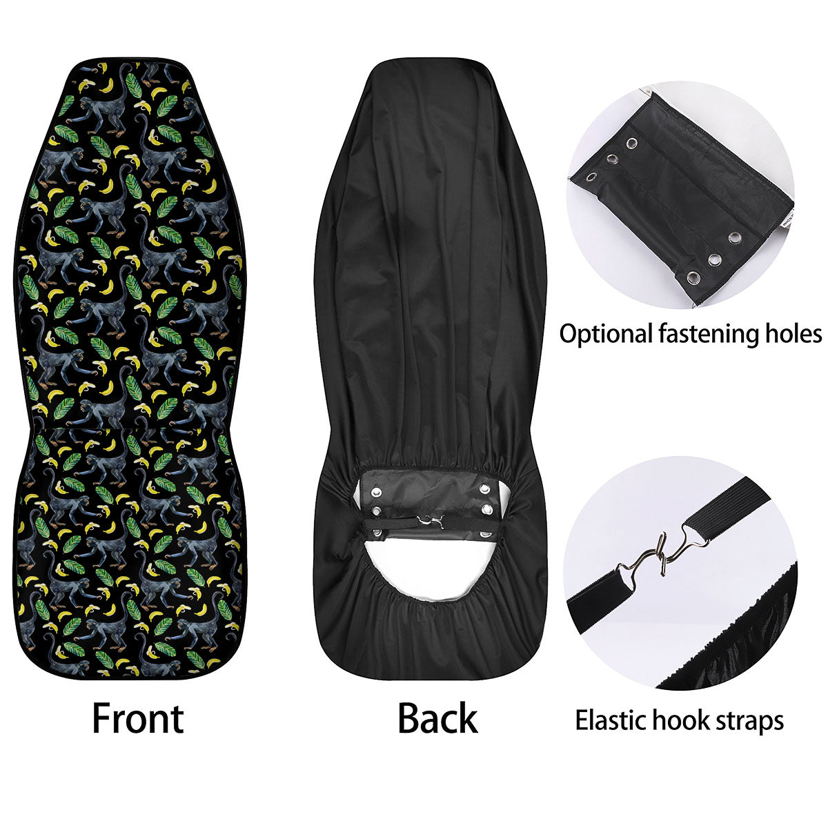 Banana Monkey Pattern Pattern Car Seat Covers-grizzshop