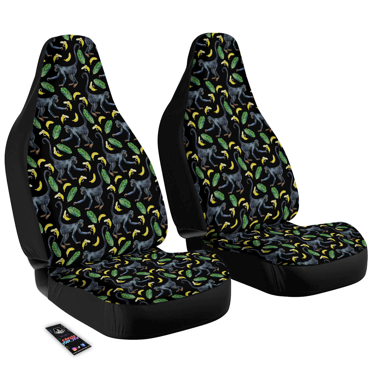 Banana Monkey Pattern Pattern Car Seat Covers-grizzshop