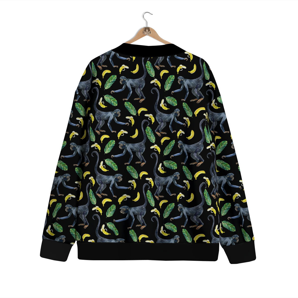 Banana Monkey Pattern Pattern Cardigan-grizzshop