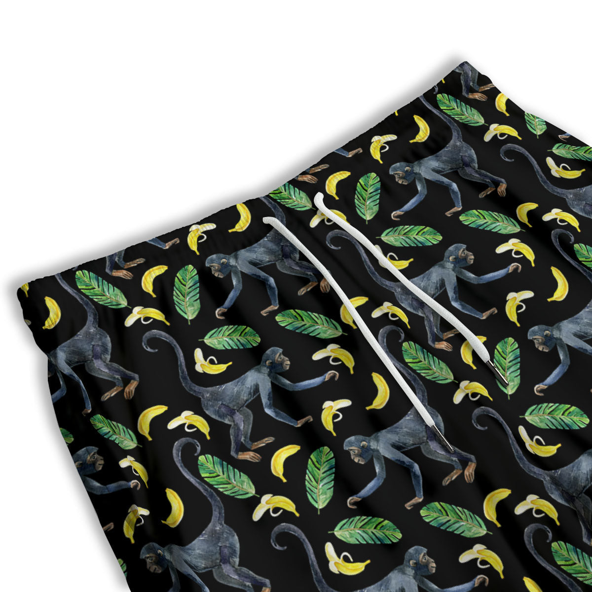 Banana Monkey Pattern Pattern Men's Athletic Shorts-grizzshop