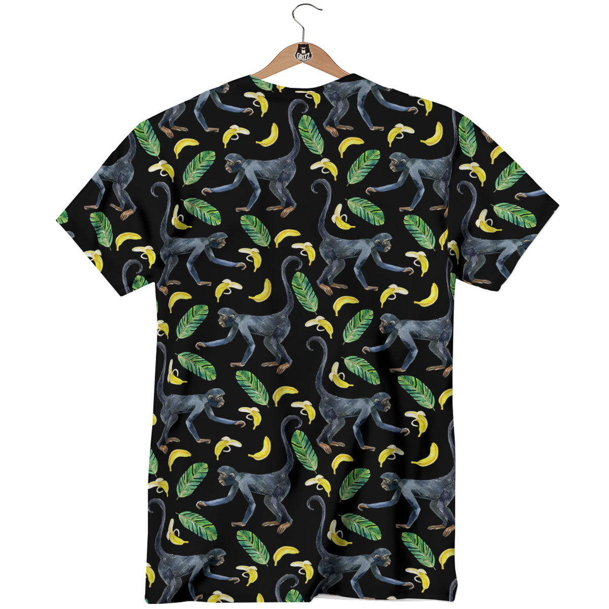 Banana Monkey Pattern Pattern T-Shirt-grizzshop
