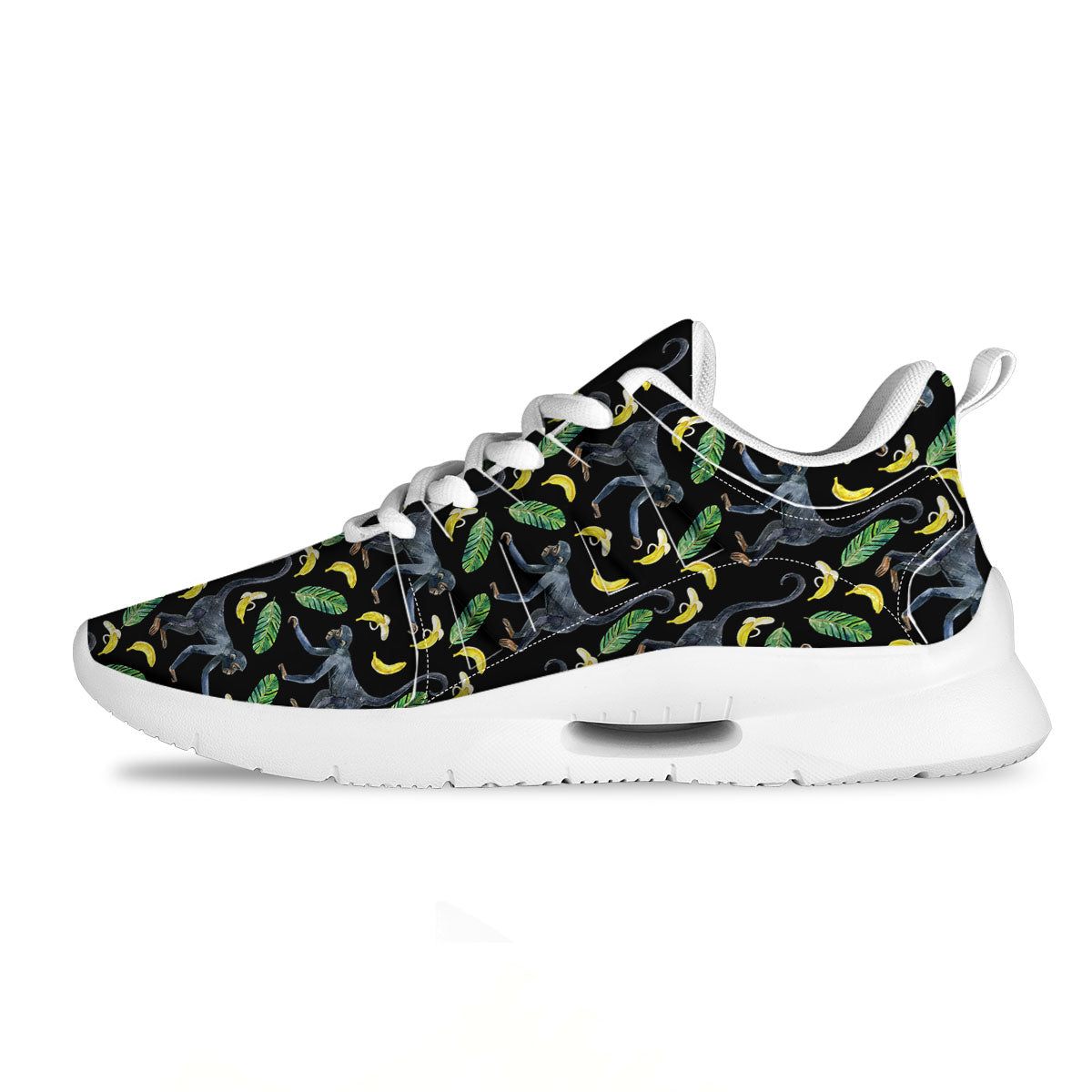 Banana Monkey Pattern Pattern Tennis Shoes-grizzshop