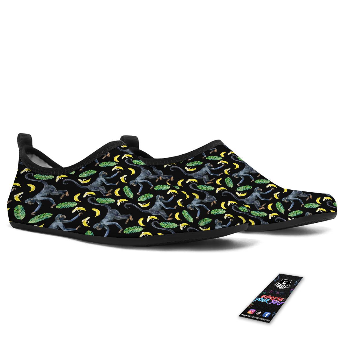 Banana Monkey Pattern Pattern Water Shoes-grizzshop