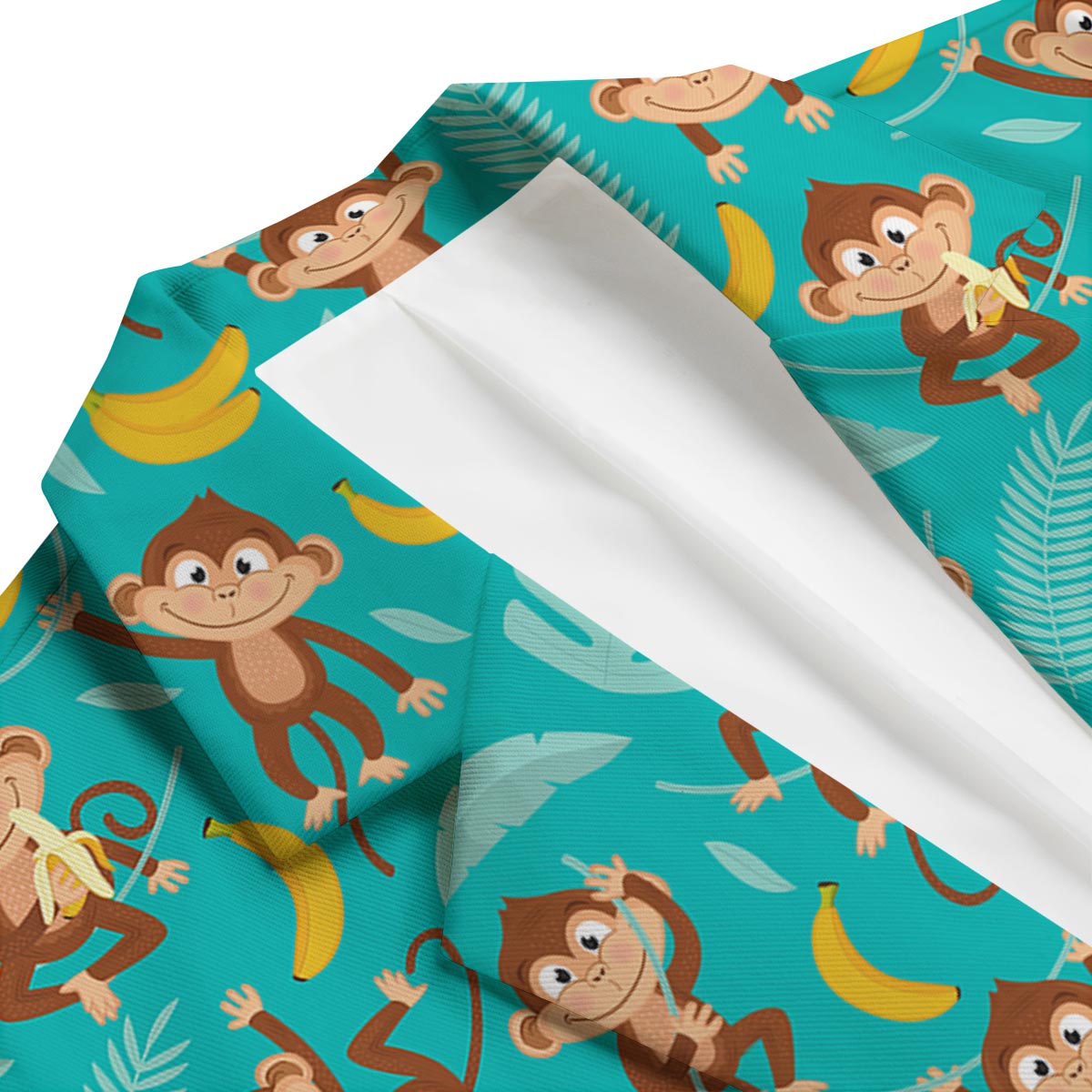 Banana Monkey Pattern Print Men's Blazer-grizzshop