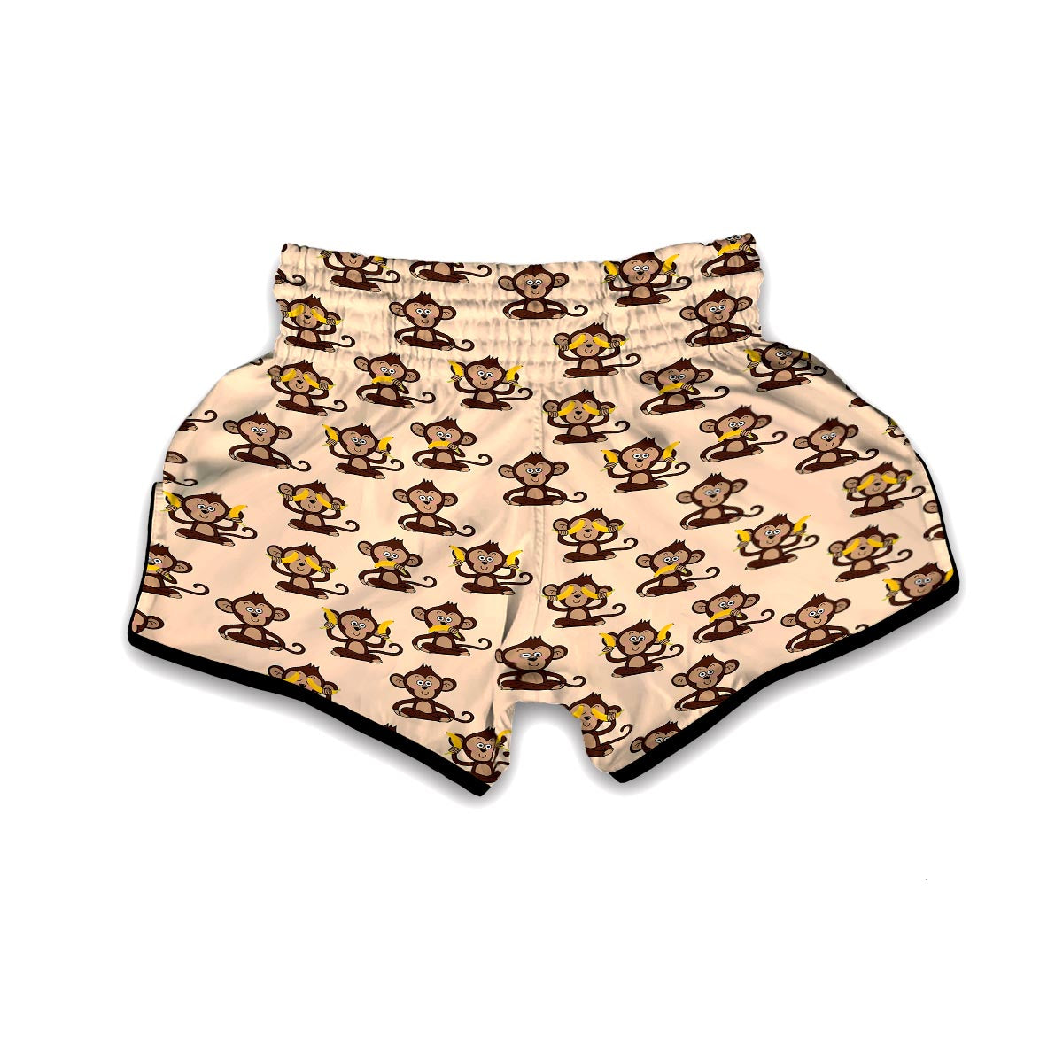 Banana Monkey Print Pattern Muay Thai Boxing Shorts-grizzshop