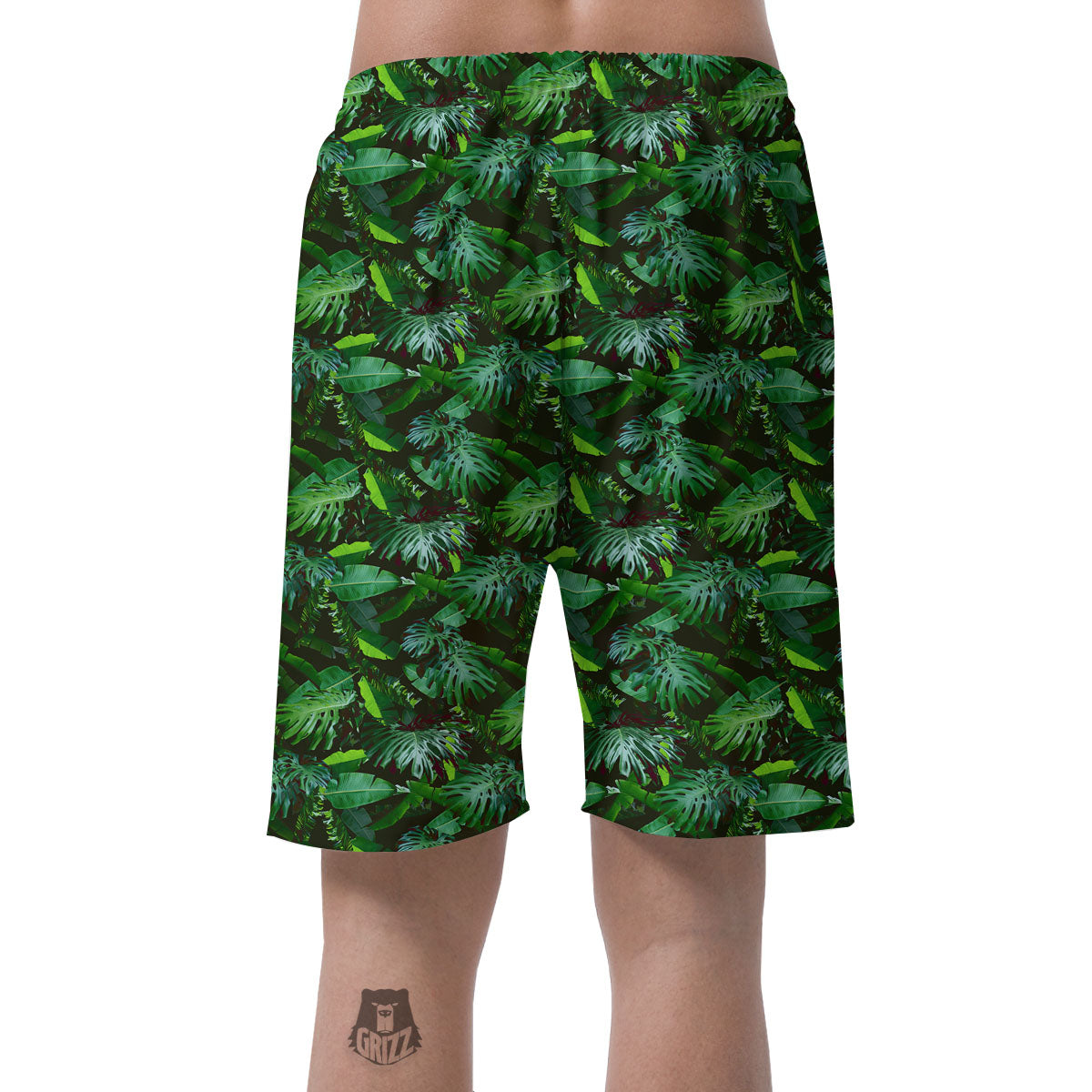 Banana Palm Leaf Green Tropical Print Men's Shorts-grizzshop