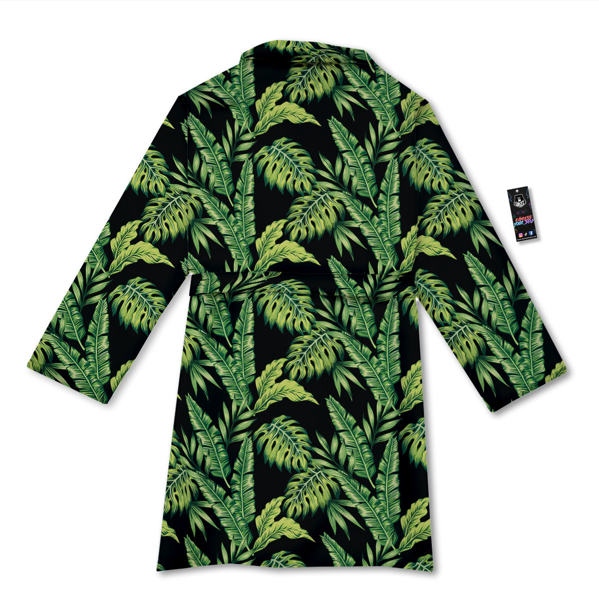 Banana Palm Leaf Print Pattern Bathrobe-grizzshop