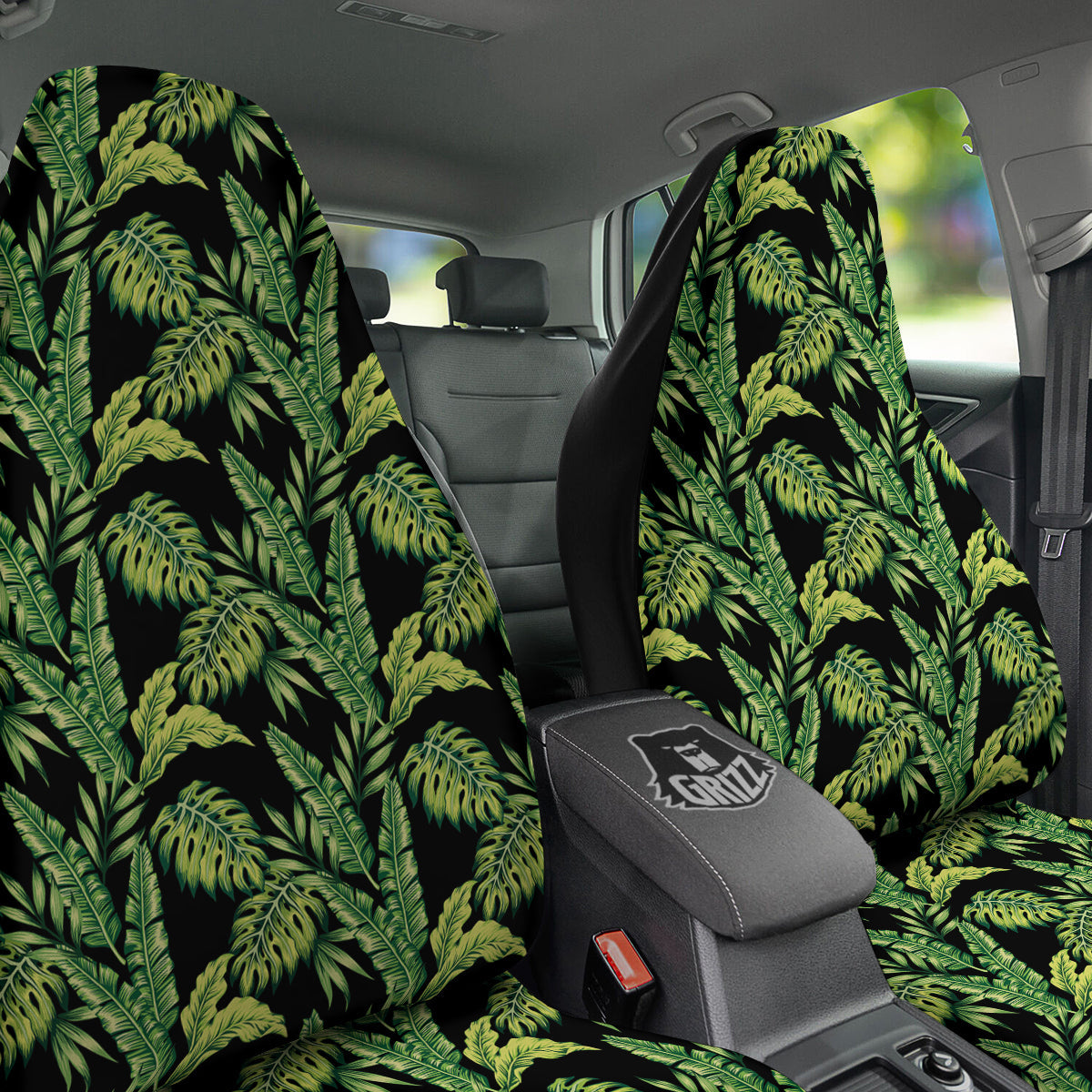 Banana Palm Leaf Print Pattern Car Seat Covers-grizzshop