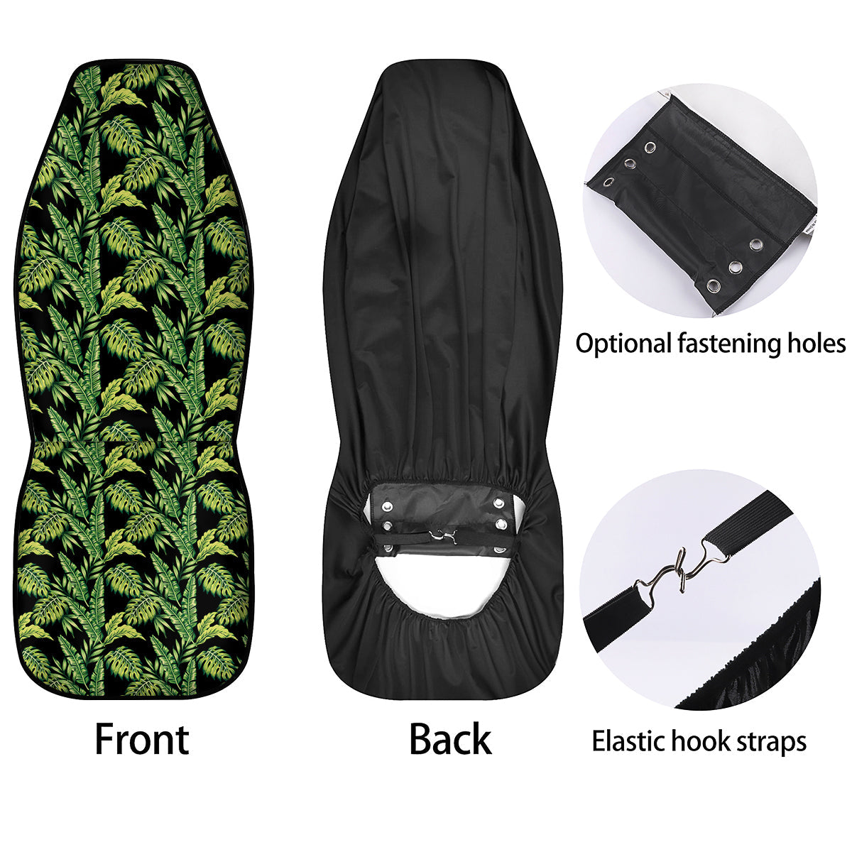 Banana Palm Leaf Print Pattern Car Seat Covers-grizzshop