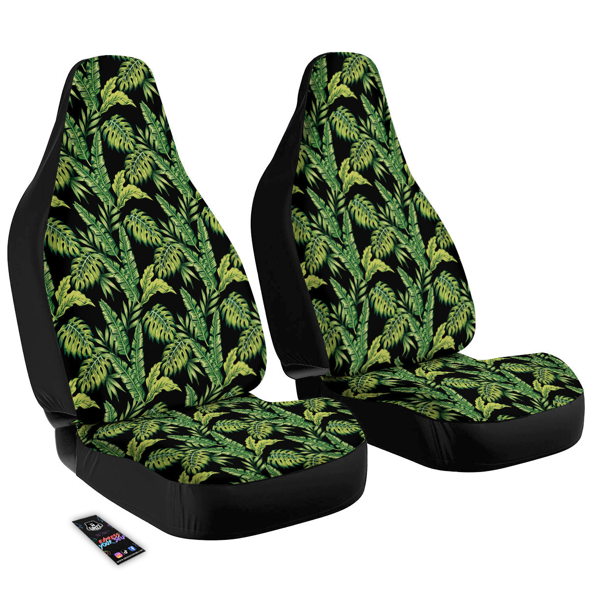 Banana Palm Leaf Print Pattern Car Seat Covers-grizzshop