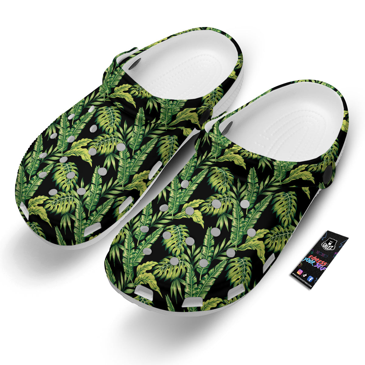 Banana Palm Leaf Print Pattern Clog-grizzshop
