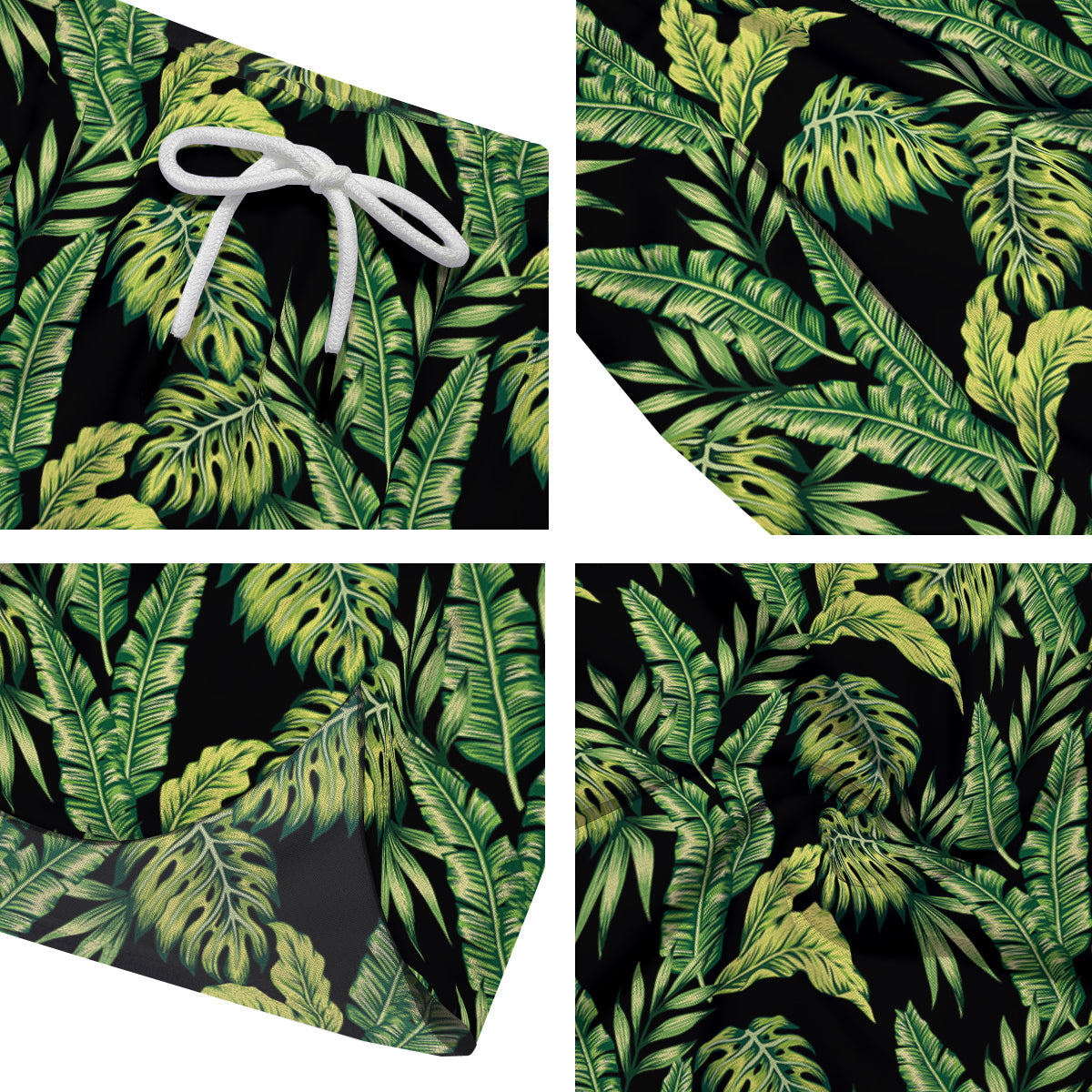Banana Palm Leaf Print Pattern Men's Running Shorts-grizzshop