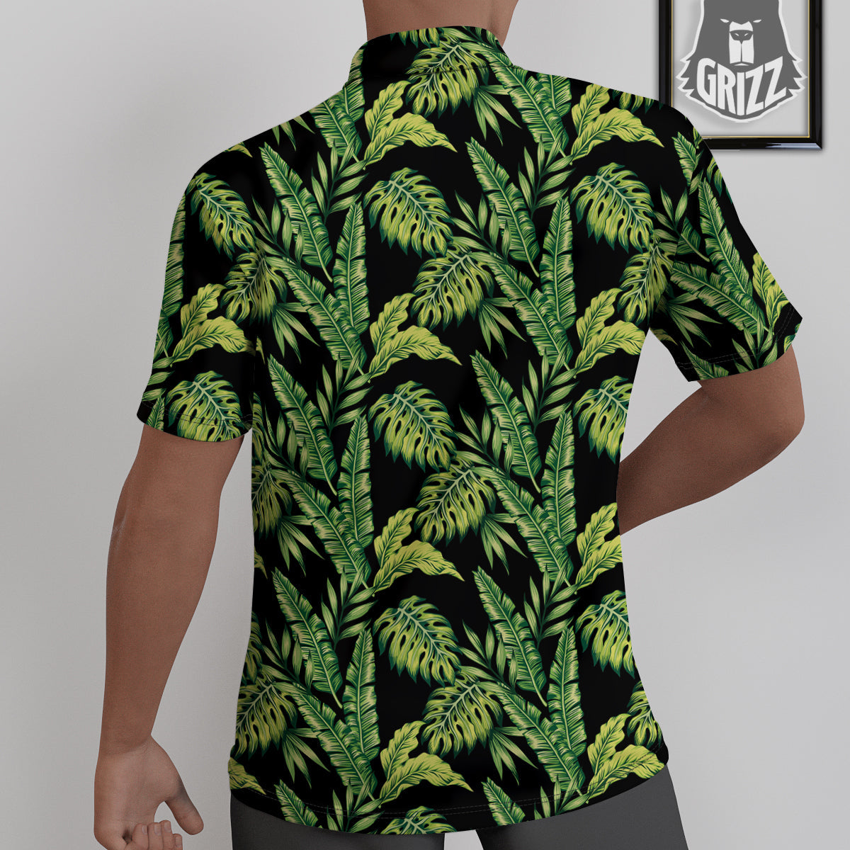 Banana Palm Leaf Print Pattern Untucked Shirts-grizzshop