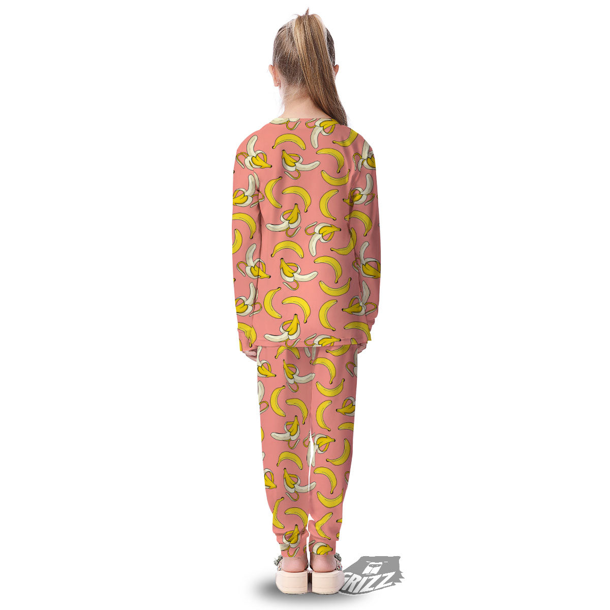 Banana Pink Print Pattern Kid's Pajamas-grizzshop