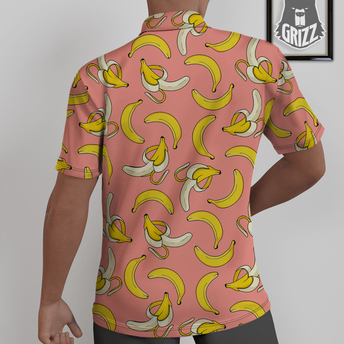 Banana Pink Print Pattern Untucked Shirts-grizzshop