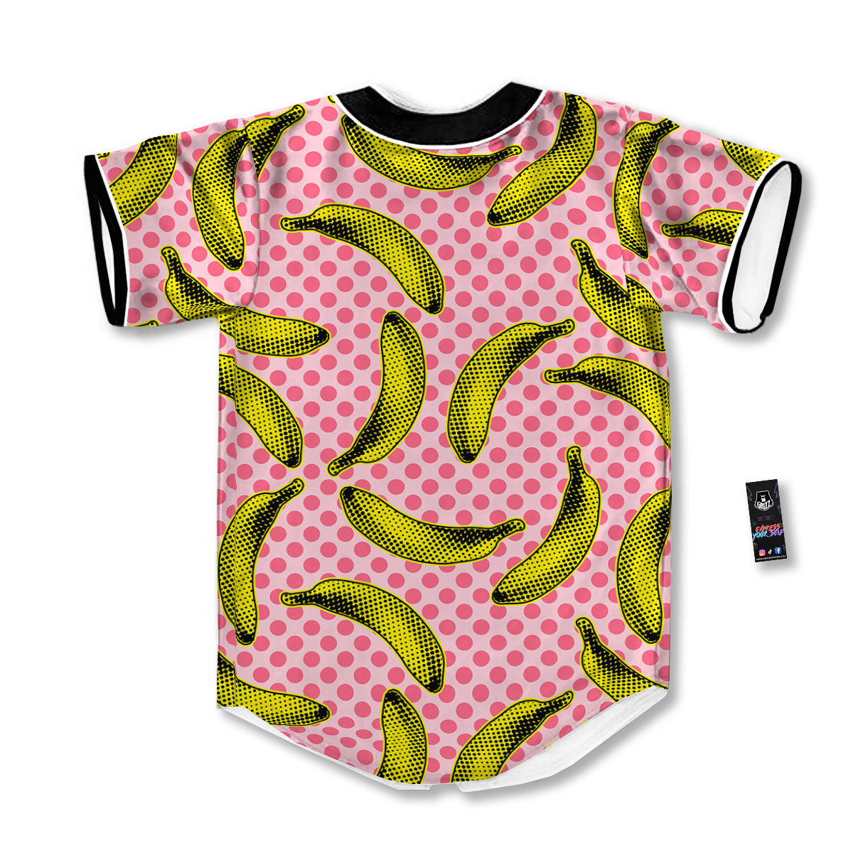 Banana Polka Dot Print Pattern Baseball Jersey-grizzshop