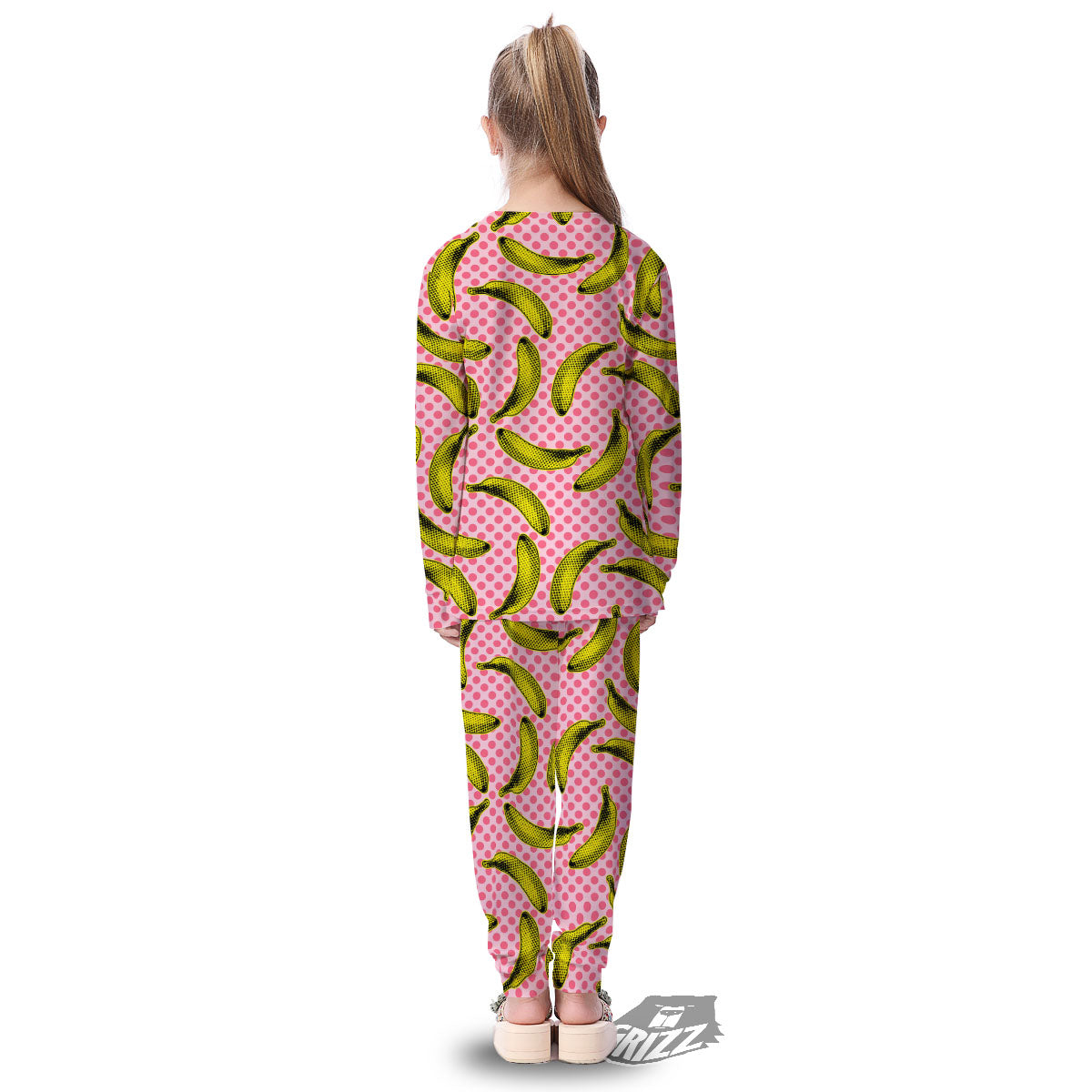 Banana Polka Dot Print Pattern Kid's Pajamas-grizzshop