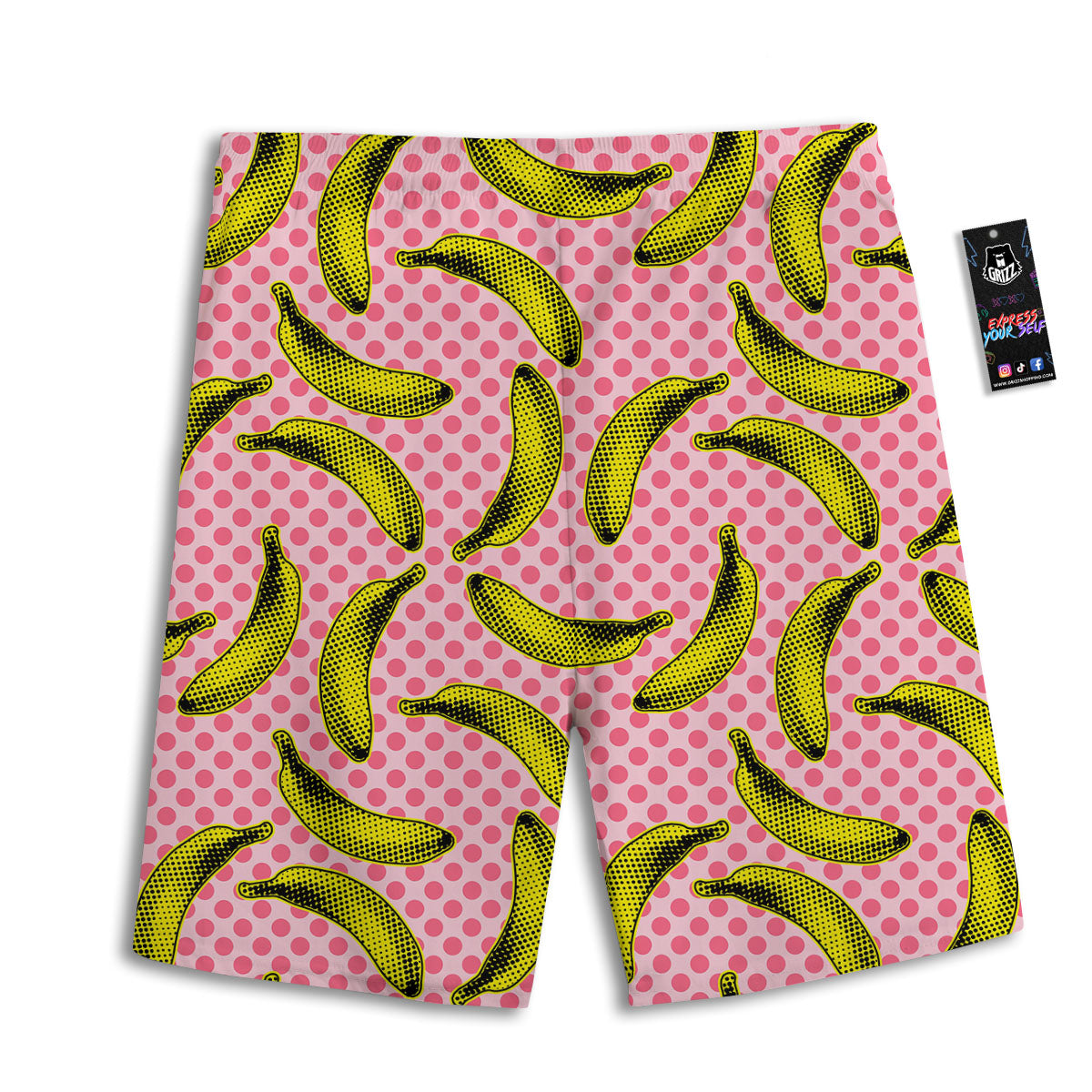 Banana Polka Dot Print Pattern Men's Athletic Shorts