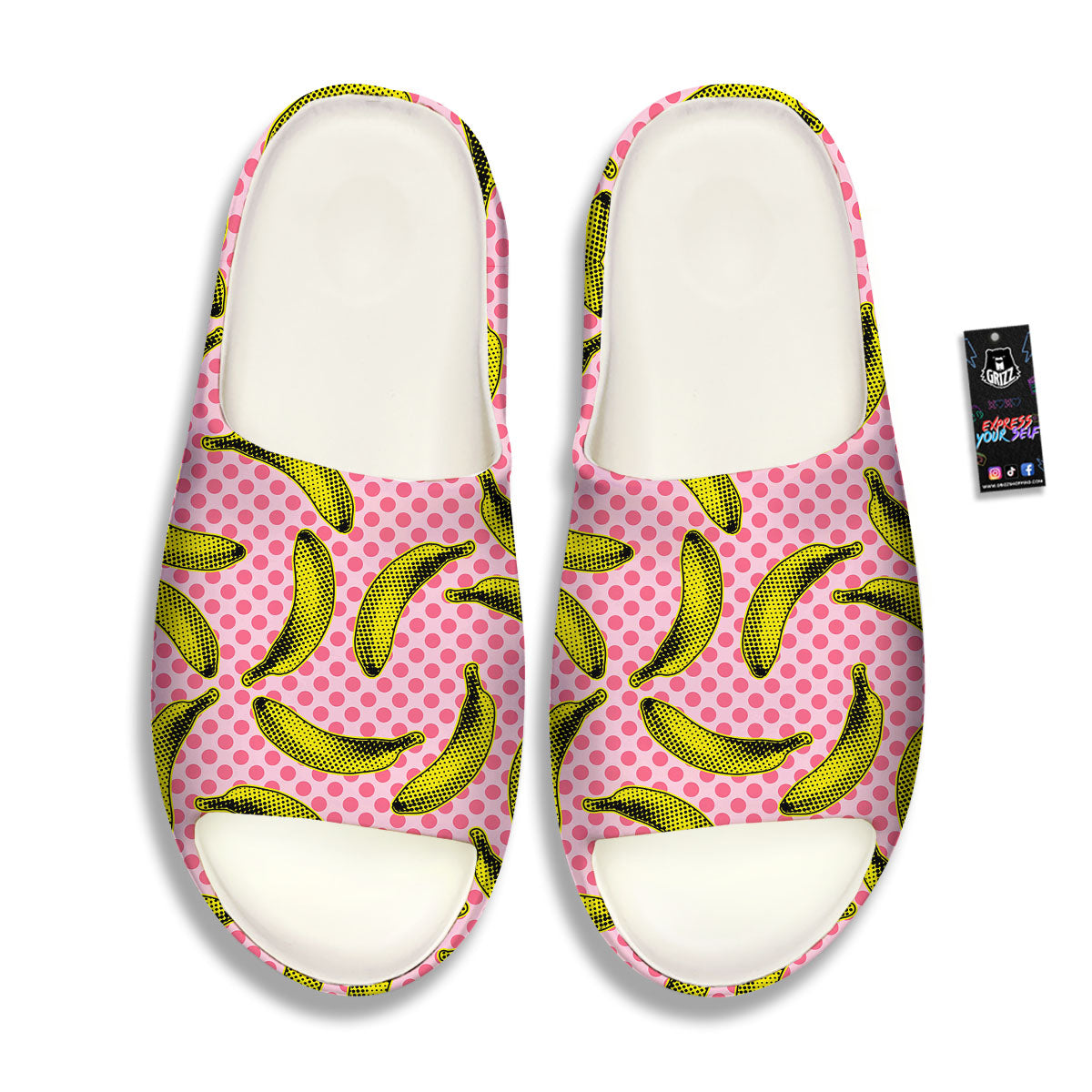 Banana Polka Dot Print Pattern Sandals-grizzshop