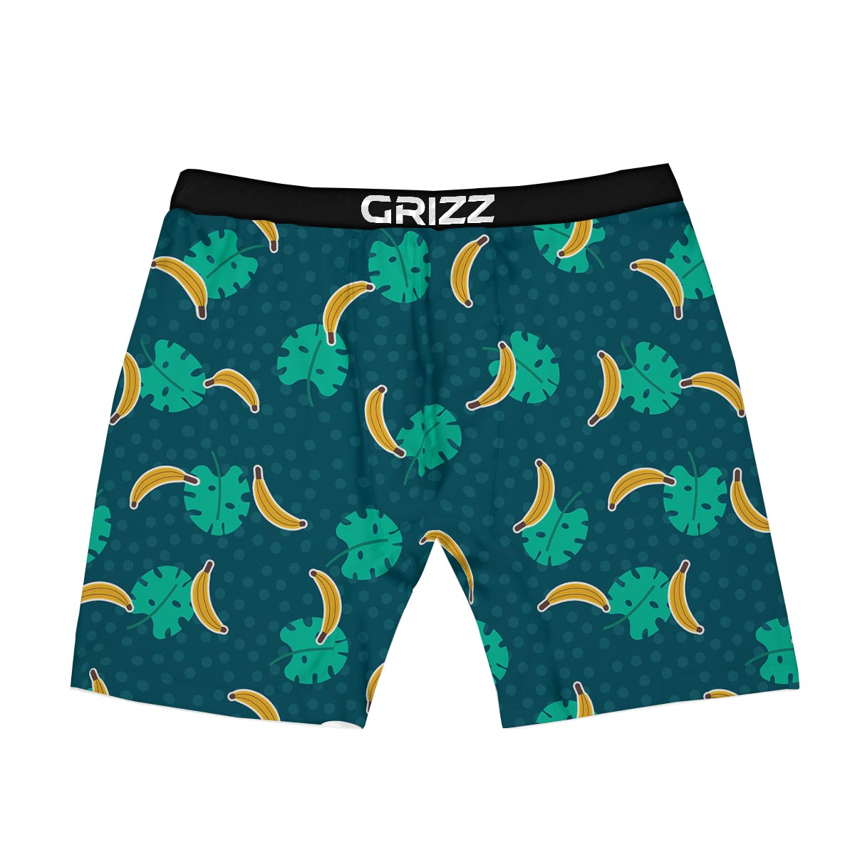 Banana Teal Print Pattern Boxer Briefs-grizzshop