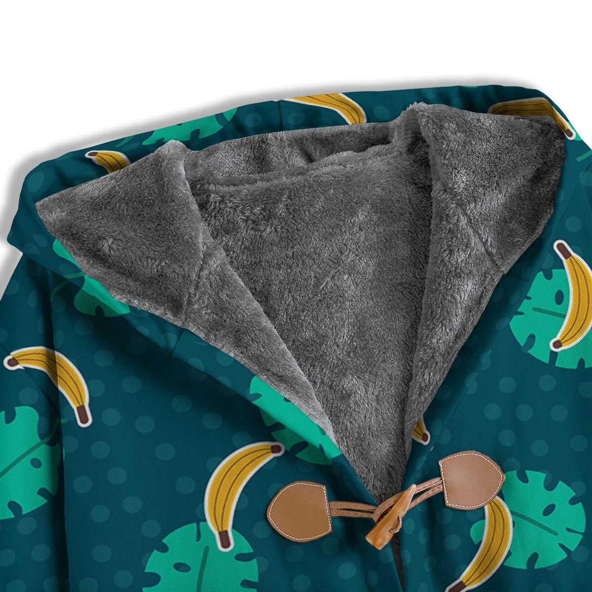 Banana Teal Print Pattern Men's Windbreaker Jacket-grizzshop