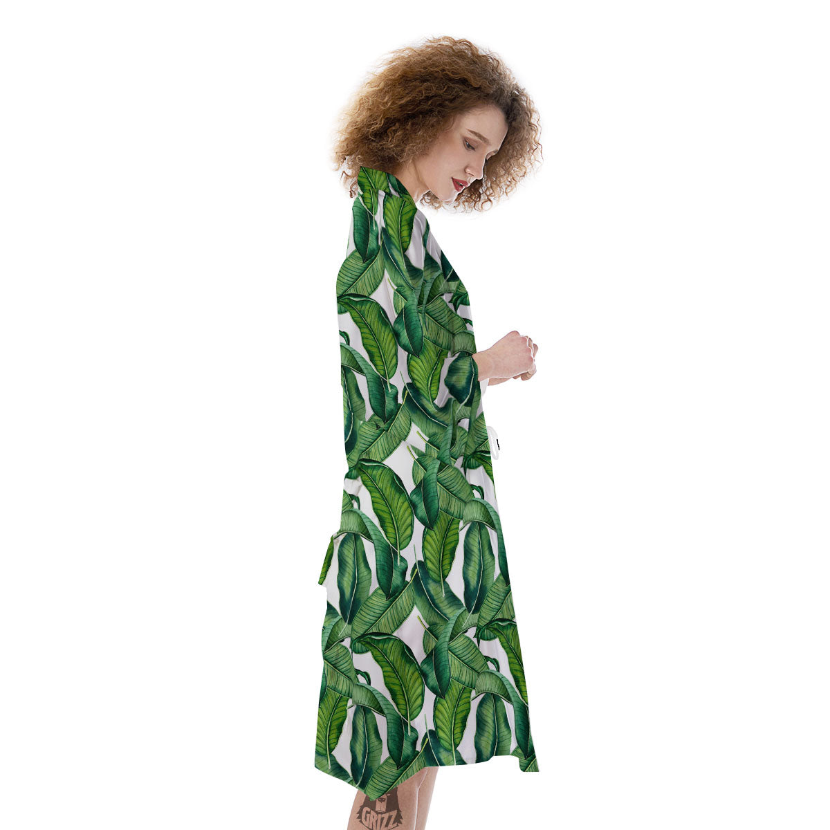 Banana Tropical Green Print Pattern Kimono-grizzshop