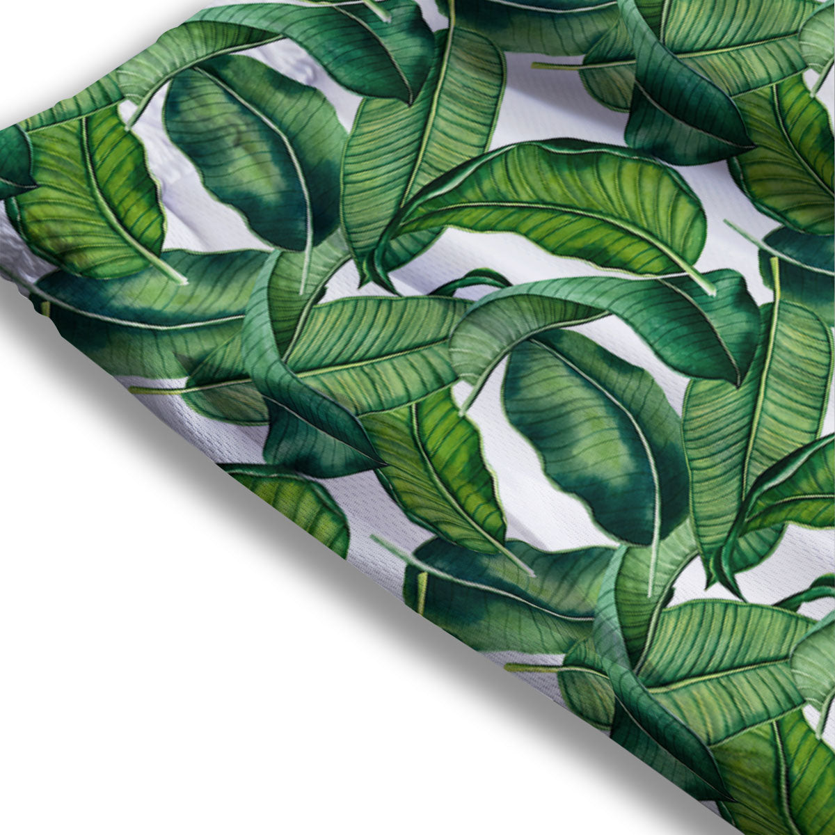 Banana Tropical Green Print Pattern Mesh Shorts-grizzshop