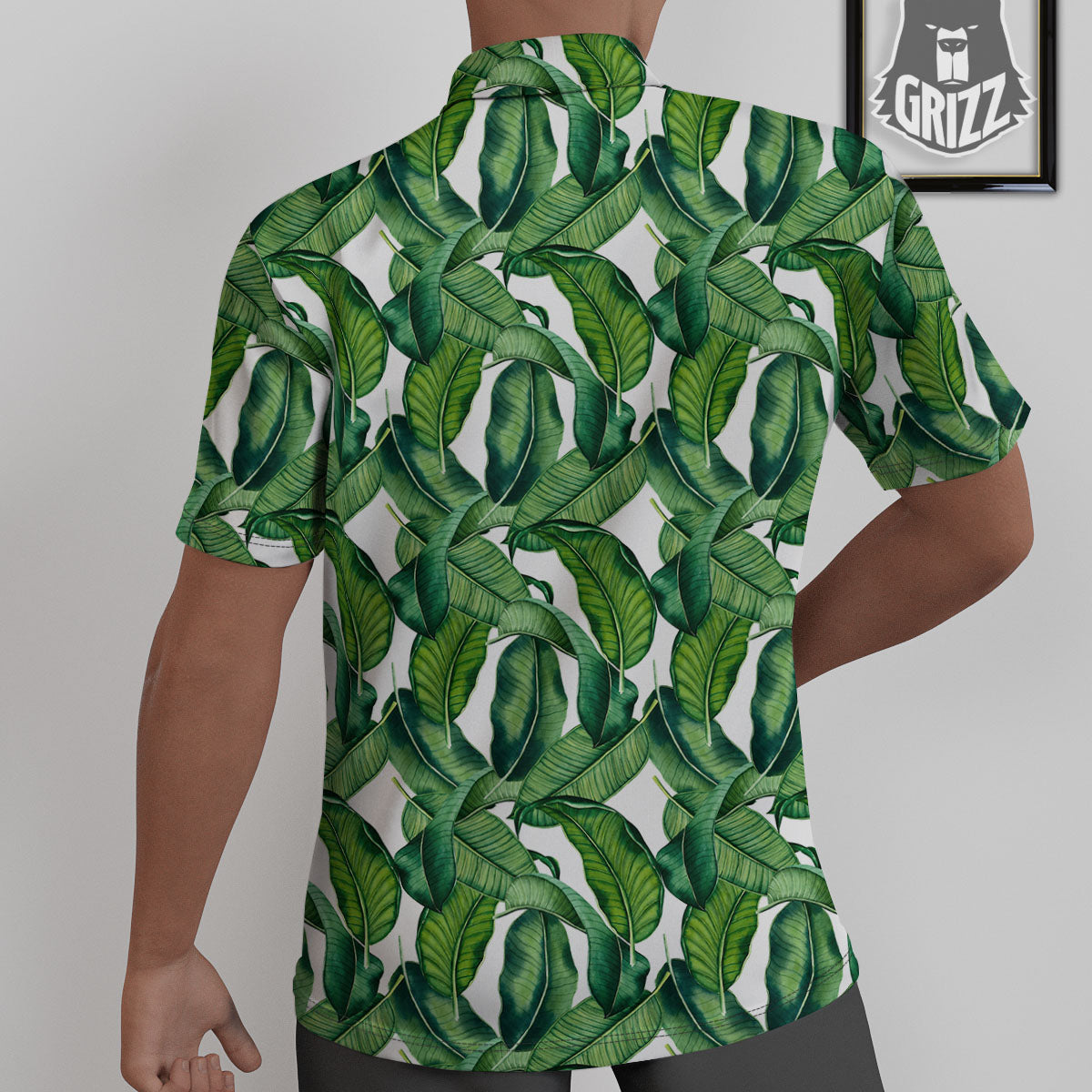 Banana Tropical Green Print Pattern Untucked Shirts-grizzshop