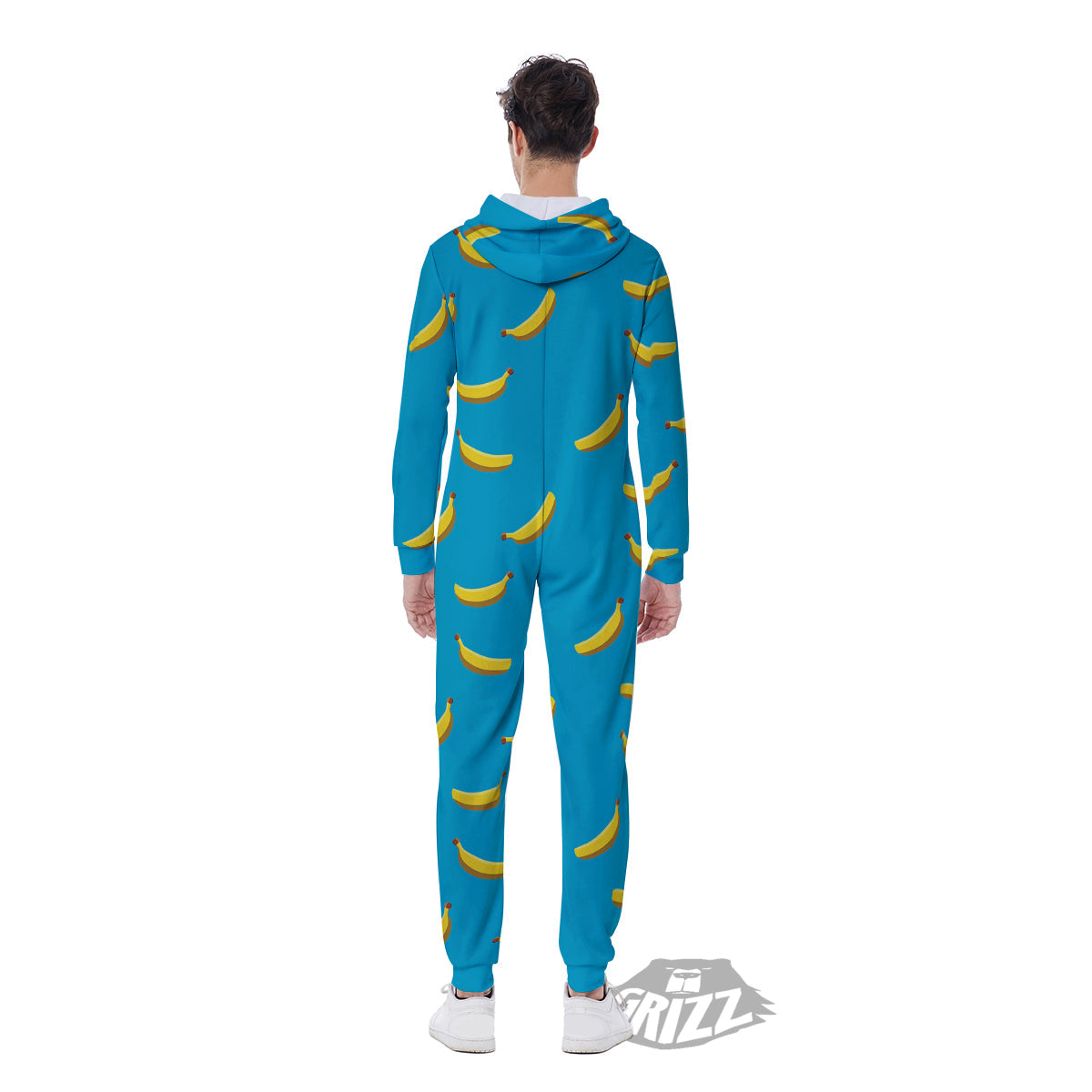 Banana Turquoise Print Pattern Men's Jumpsuit-grizzshop