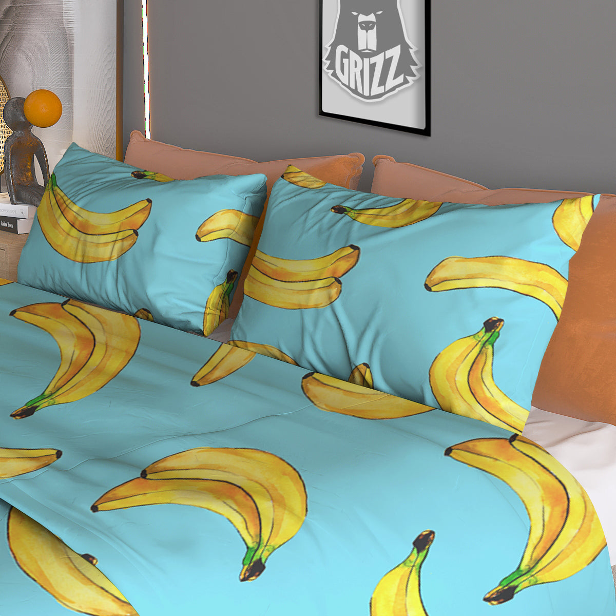 Banana Watercolor Print Pattern Duvet Cover Bedding Set