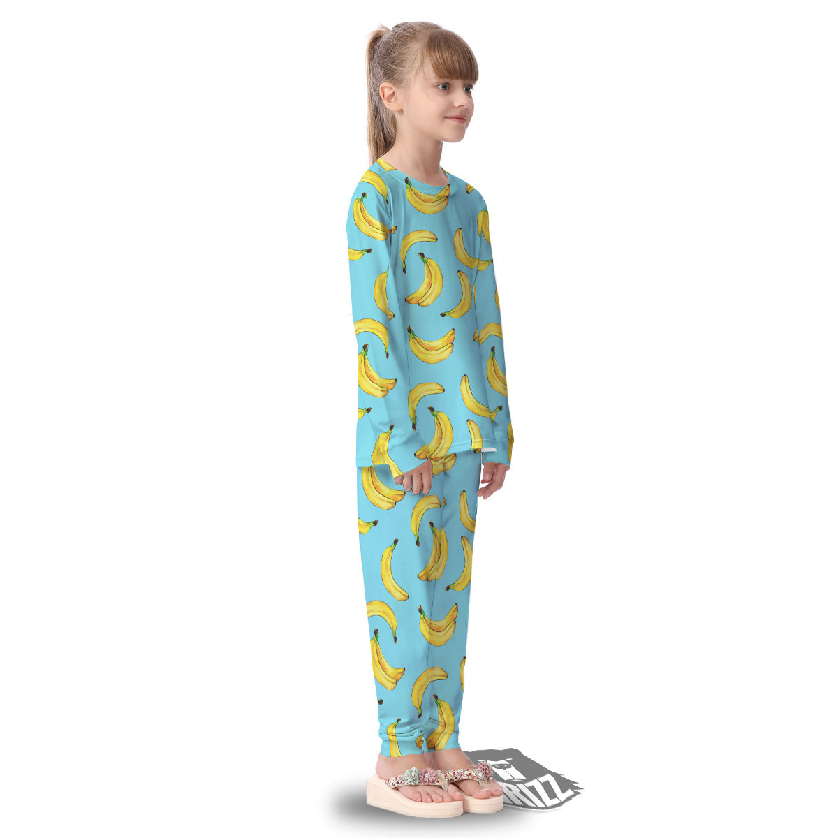 Banana Watercolor Print Pattern Kid's Pajamas-grizzshop