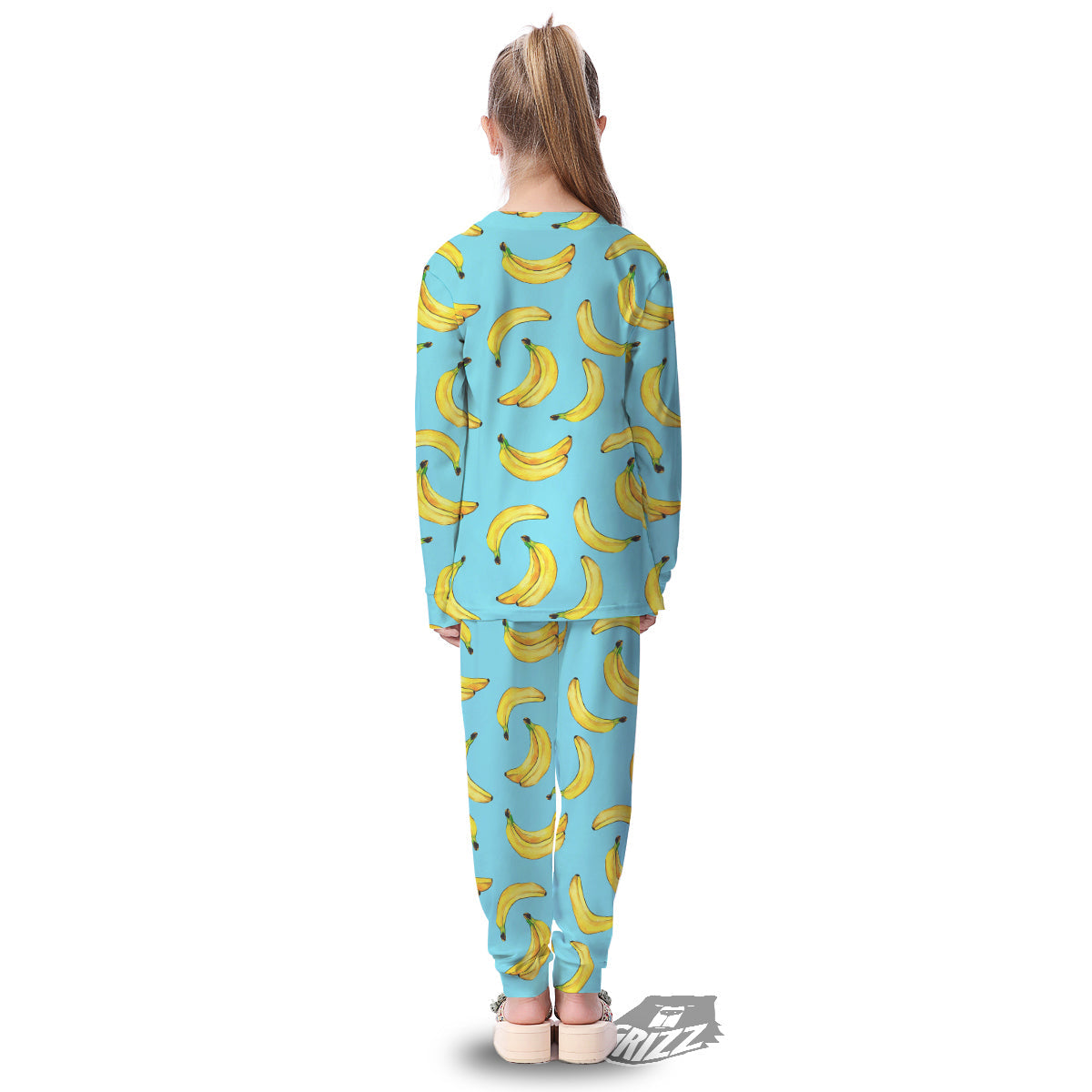 Banana Watercolor Print Pattern Kid's Pajamas-grizzshop