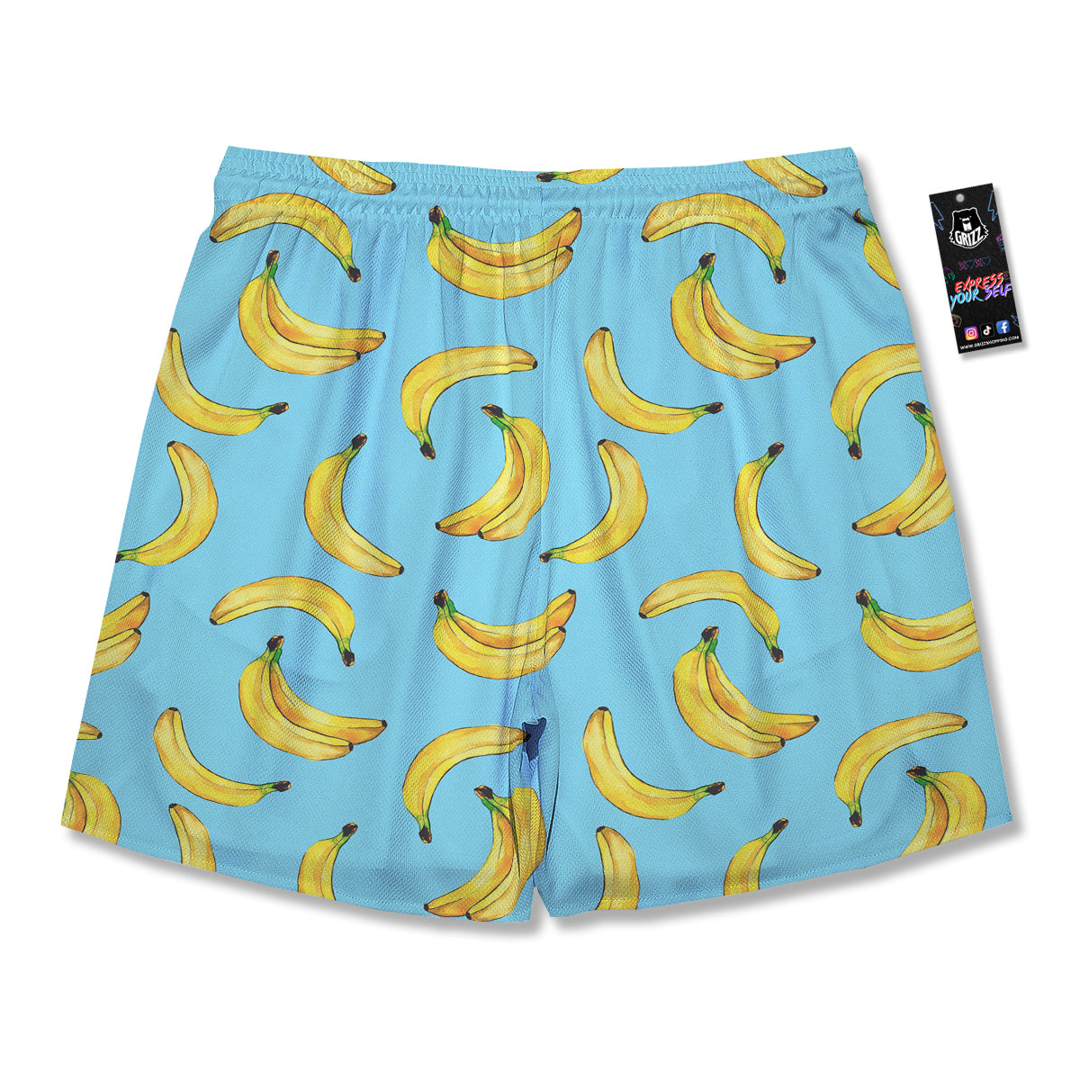 Banana Watercolor Print Pattern Men's Running Shorts-grizzshop