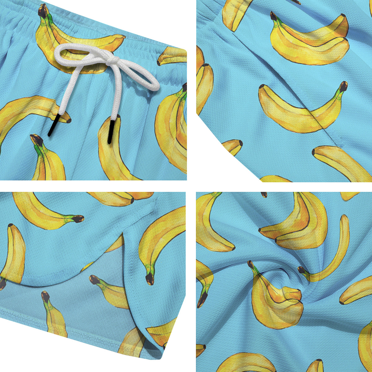 Banana Watercolor Print Pattern Men's Running Shorts-grizzshop