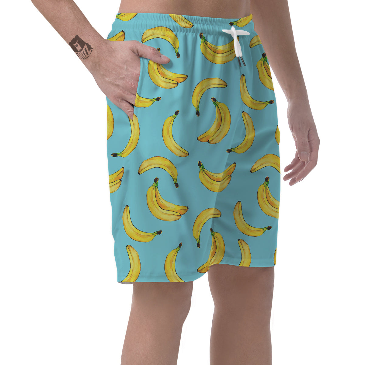 Banana Watercolor Print Pattern Men's Shorts-grizzshop