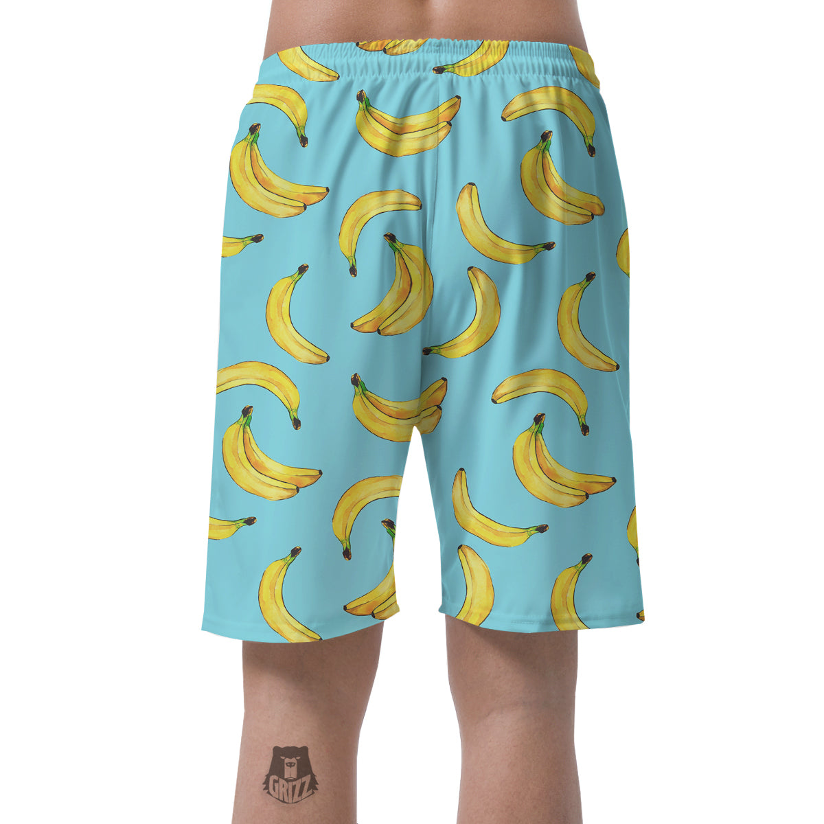 Banana Watercolor Print Pattern Men's Shorts-grizzshop