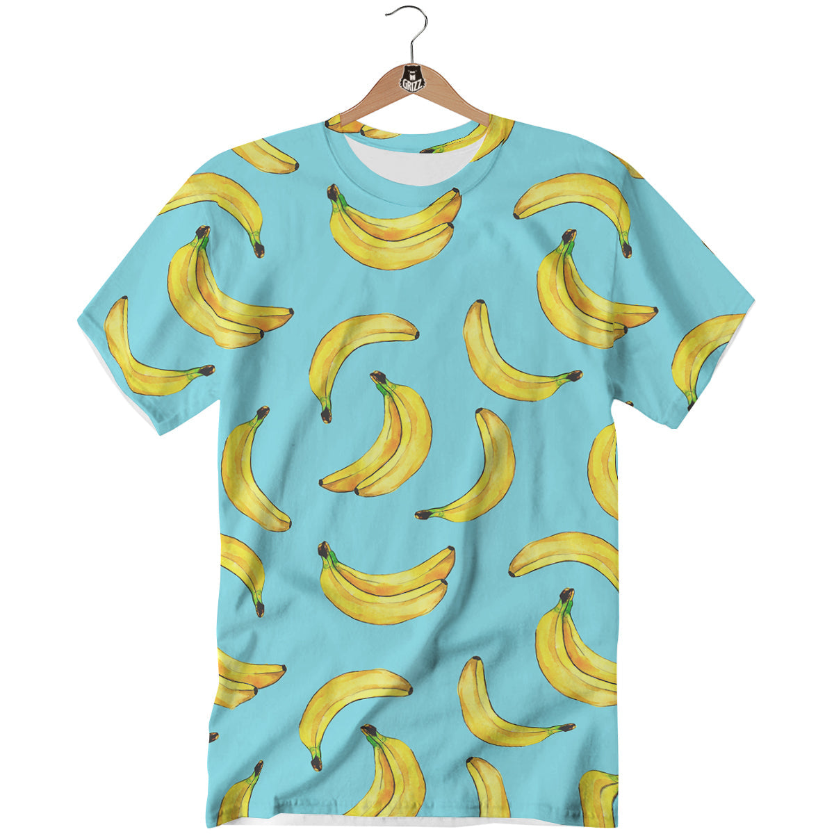 Banana Watercolor Print Pattern T-Shirt-grizzshop