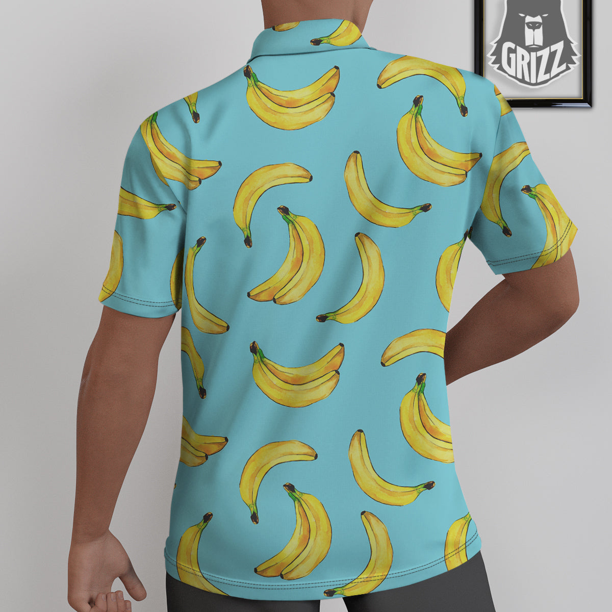 Banana Watercolor Print Pattern Untucked Shirts-grizzshop