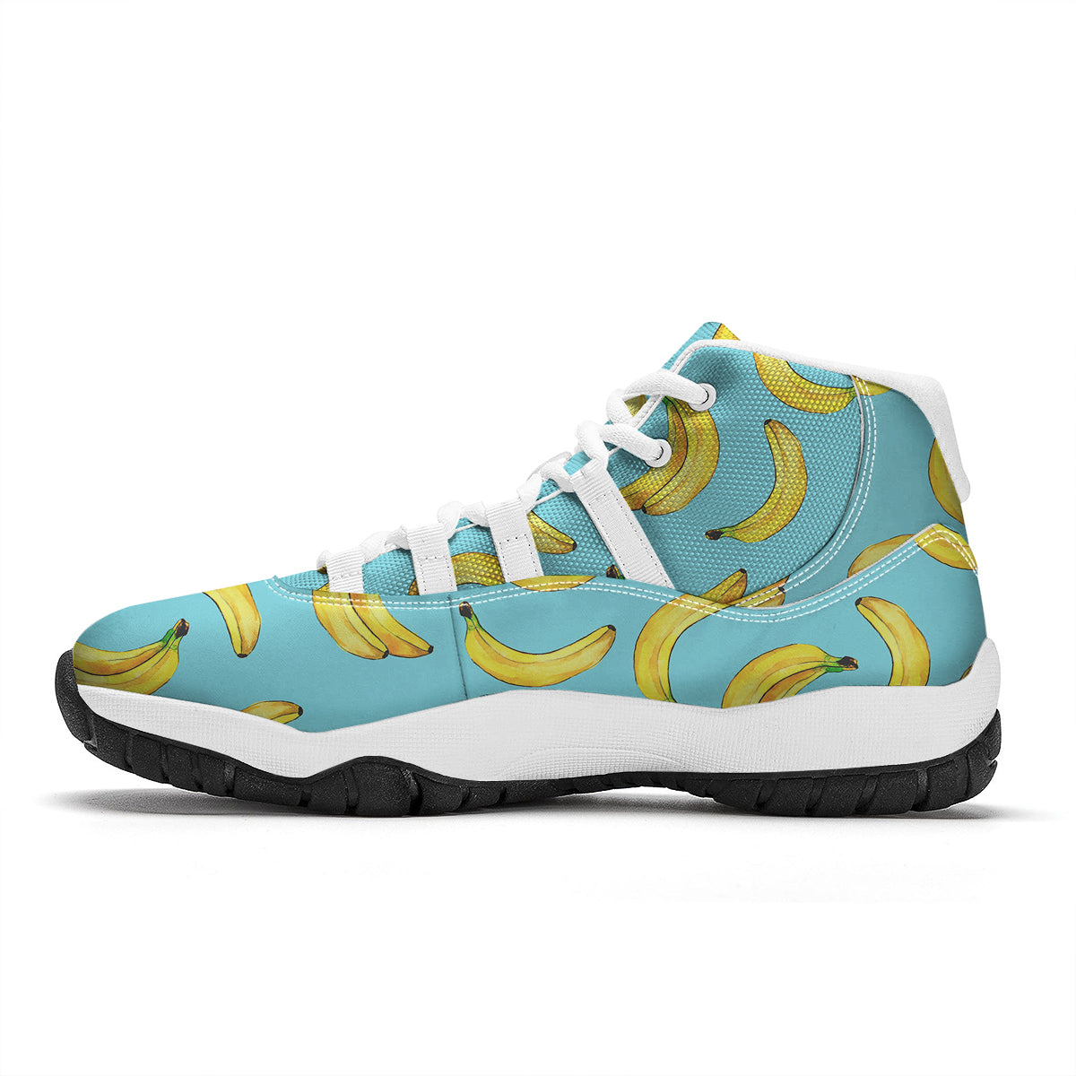 Banana Watercolor Print Pattern White Bball Shoes-grizzshop