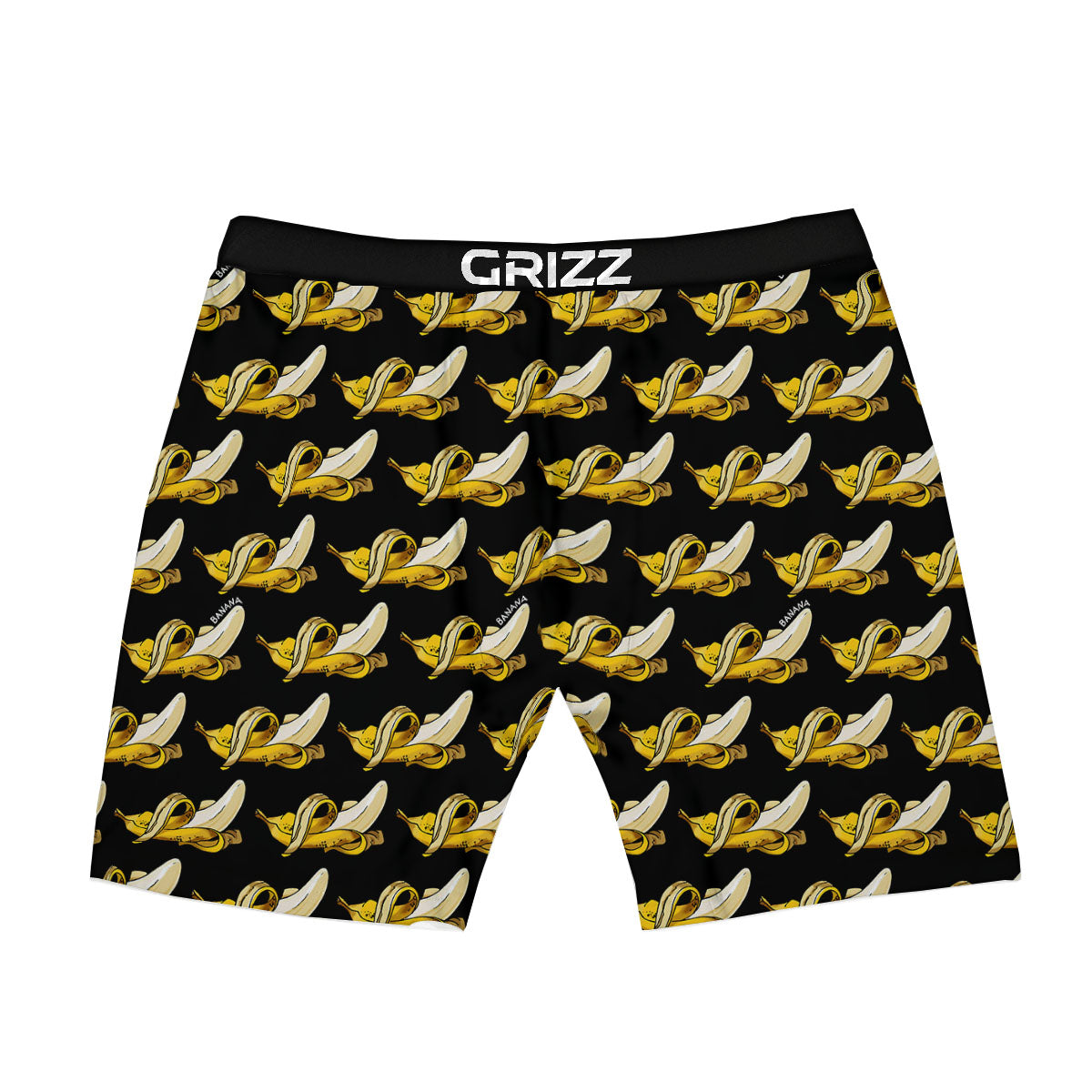 Banana Yellow And Black Print Pattern Boxer Briefs-grizzshop